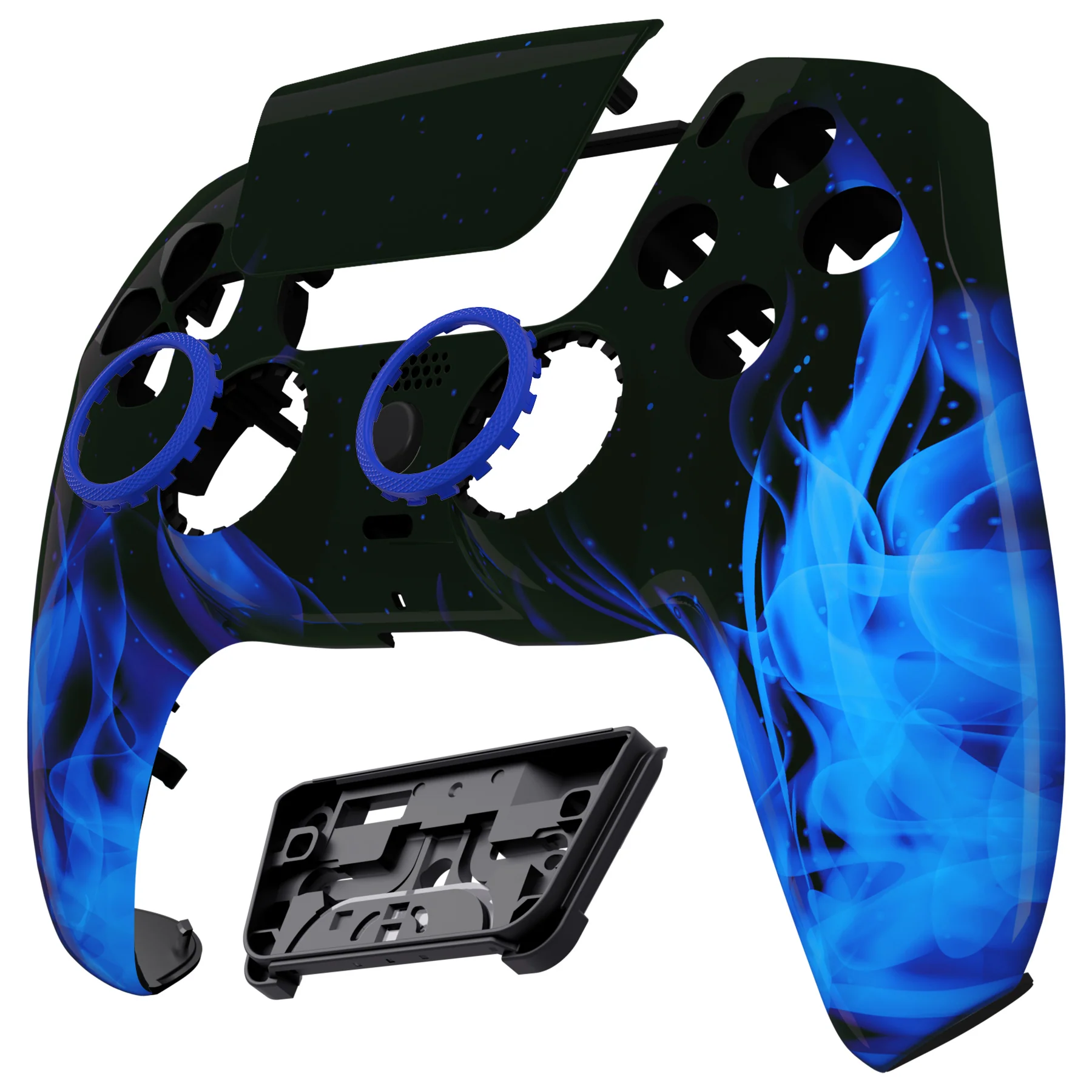 eXtremeRate LUNA Redesigned Replacement Front Shell with Touchpad Compatible with PS5 Controller BDM-010/020/030/040/050/060 - Blue Flame - Image 10