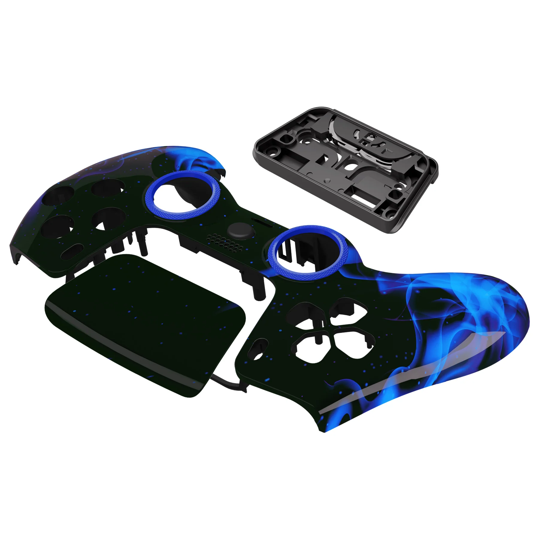 eXtremeRate LUNA Redesigned Replacement Front Shell with Touchpad Compatible with PS5 Controller BDM-010/020/030/040/050/060 - Blue Flame - Image 12