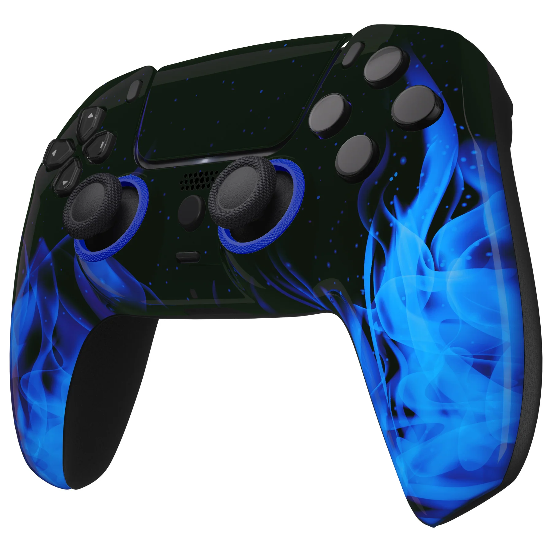 eXtremeRate LUNA Redesigned Replacement Front Shell with Touchpad Compatible with PS5 Controller BDM-010/020/030/040/050/060 - Blue Flame - Image 5