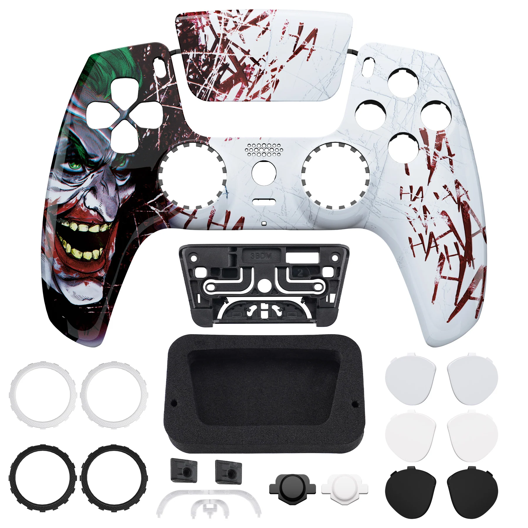 eXtremeRate LUNA Redesigned Replacement Front Shell with Touchpad Compatible with PS5 Controller BDM-010/020/030/040/050/060 - Clown HAHAHA - Image 4