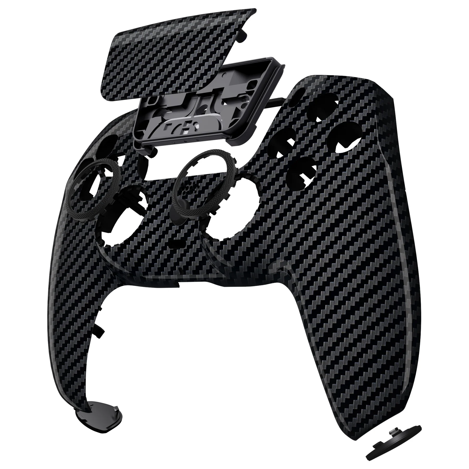 eXtremeRate LUNA Redesigned Replacement Front Shell with Touchpad Compatible with PS5 Controller BDM-010/020/030/040/050 - Graphite Carbon Fiber - Image 11