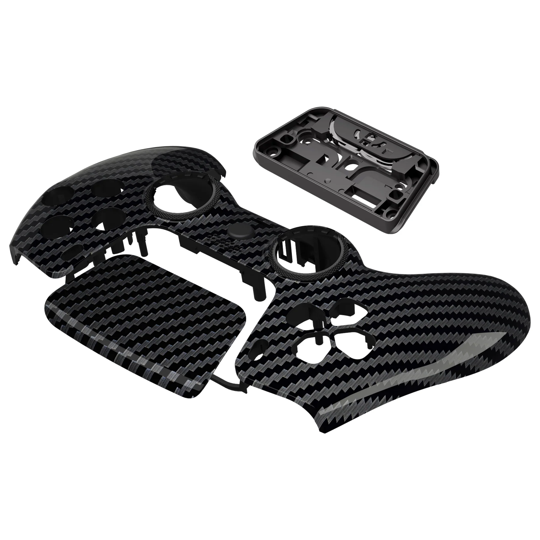 eXtremeRate LUNA Redesigned Replacement Front Shell with Touchpad Compatible with PS5 Controller BDM-010/020/030/040/050 - Graphite Carbon Fiber - Image 12
