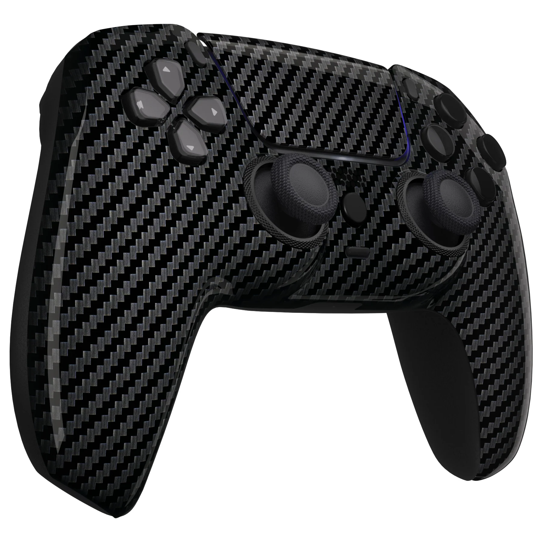 eXtremeRate LUNA Redesigned Replacement Front Shell with Touchpad Compatible with PS5 Controller BDM-010/020/030/040/050 - Graphite Carbon Fiber - Image 6