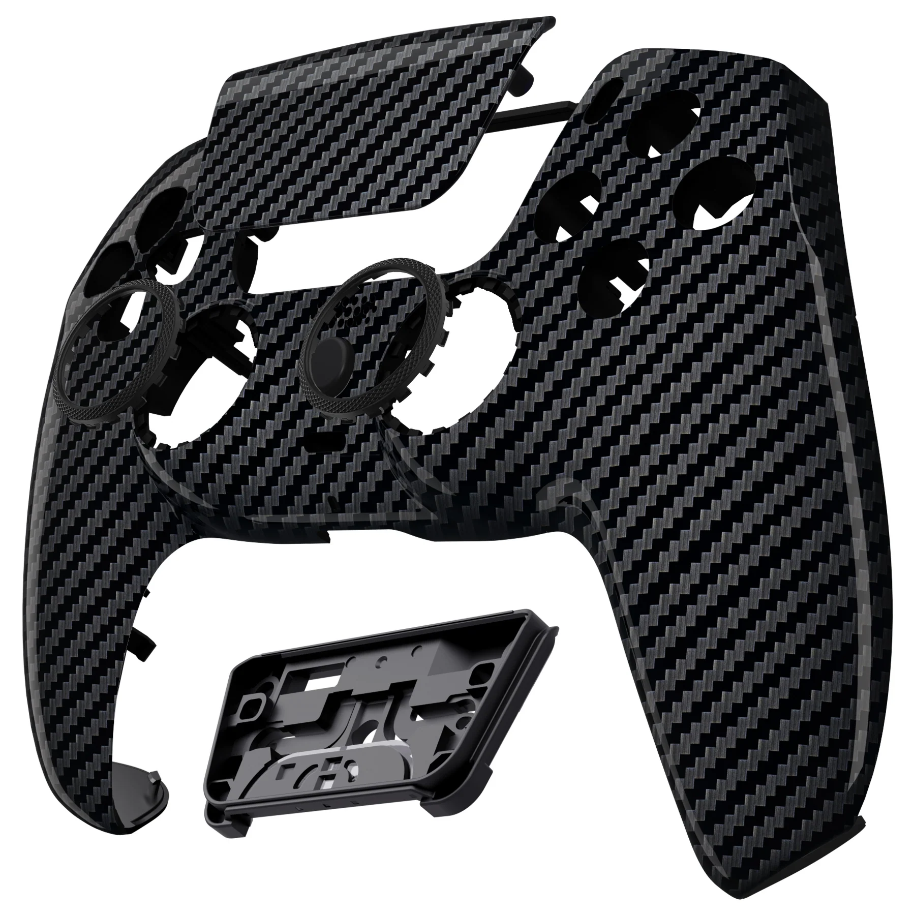 eXtremeRate LUNA Redesigned Replacement Front Shell with Touchpad Compatible with PS5 Controller BDM-010/020/030/040/050 - Graphite Carbon Fiber - Image 9