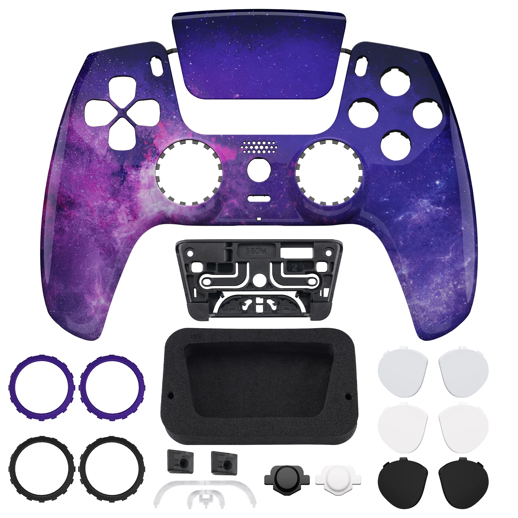 eXtremeRate LUNA Redesigned Replacement Front Shell with Touchpad Compatible with PS5 Controller BDM-010/020/030/040/050 - Nebula Galaxy - Image 4