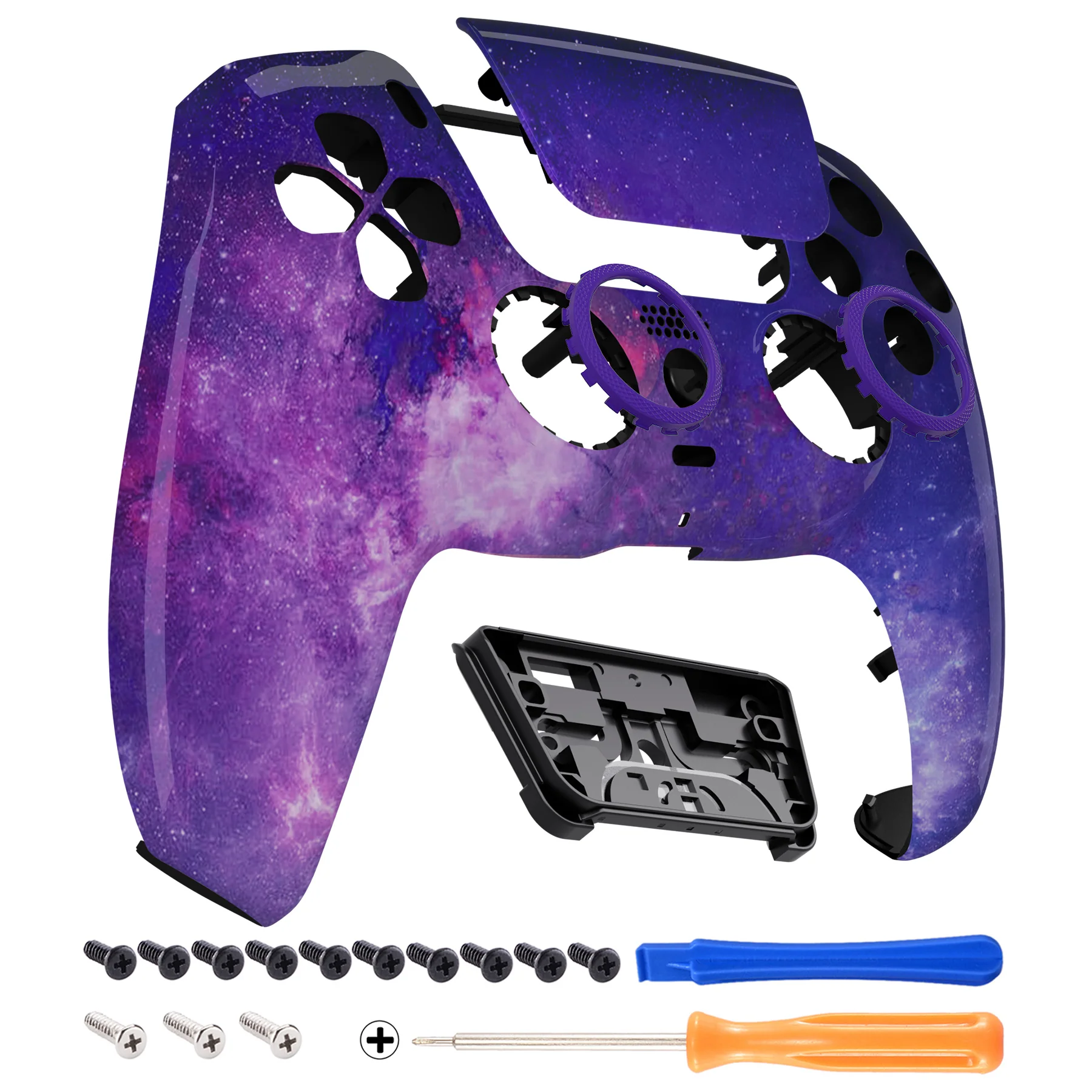 eXtremeRate LUNA Redesigned Replacement Front Shell with Touchpad Compatible with PS5 Controller BDM-010/020/030/040/050 - Nebula Galaxy - Image 7