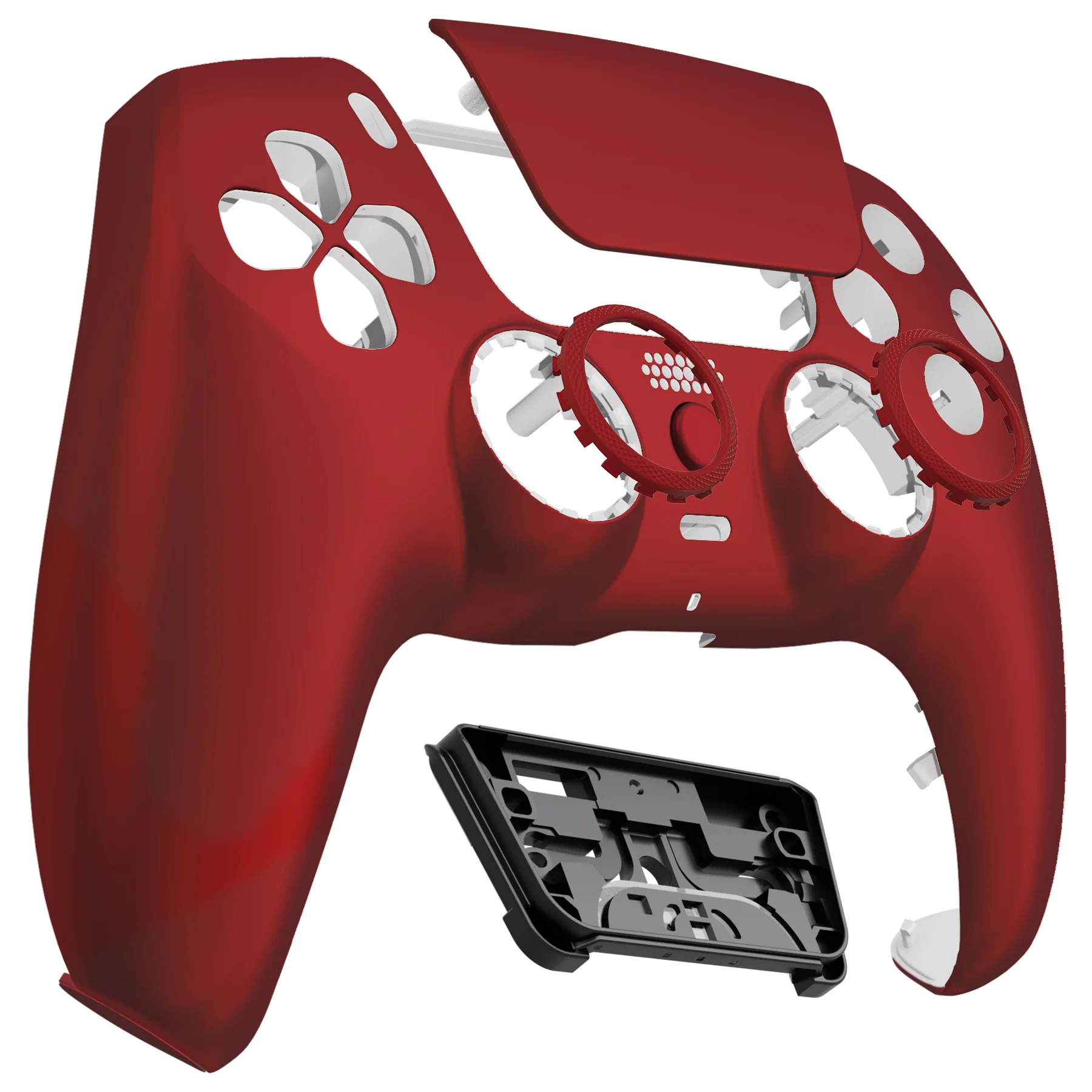 eXtremeRate LUNA Redesigned Replacement Front Shell with Touchpad Compatible with PS5 Controller BDM-010/020/030/040/050 - Scarlet Red - Image 10