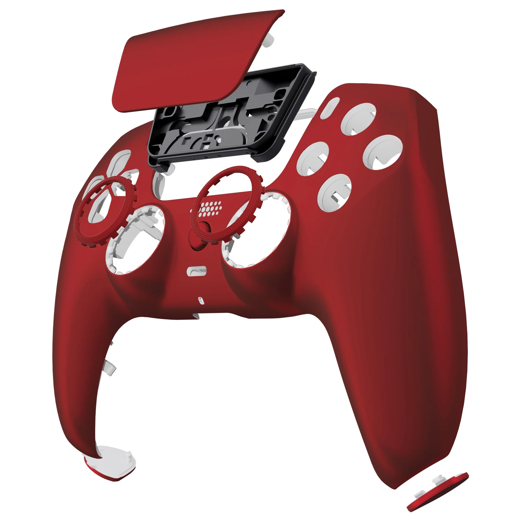 eXtremeRate LUNA Redesigned Replacement Front Shell with Touchpad Compatible with PS5 Controller BDM-010/020/030/040/050 - Scarlet Red - Image 11