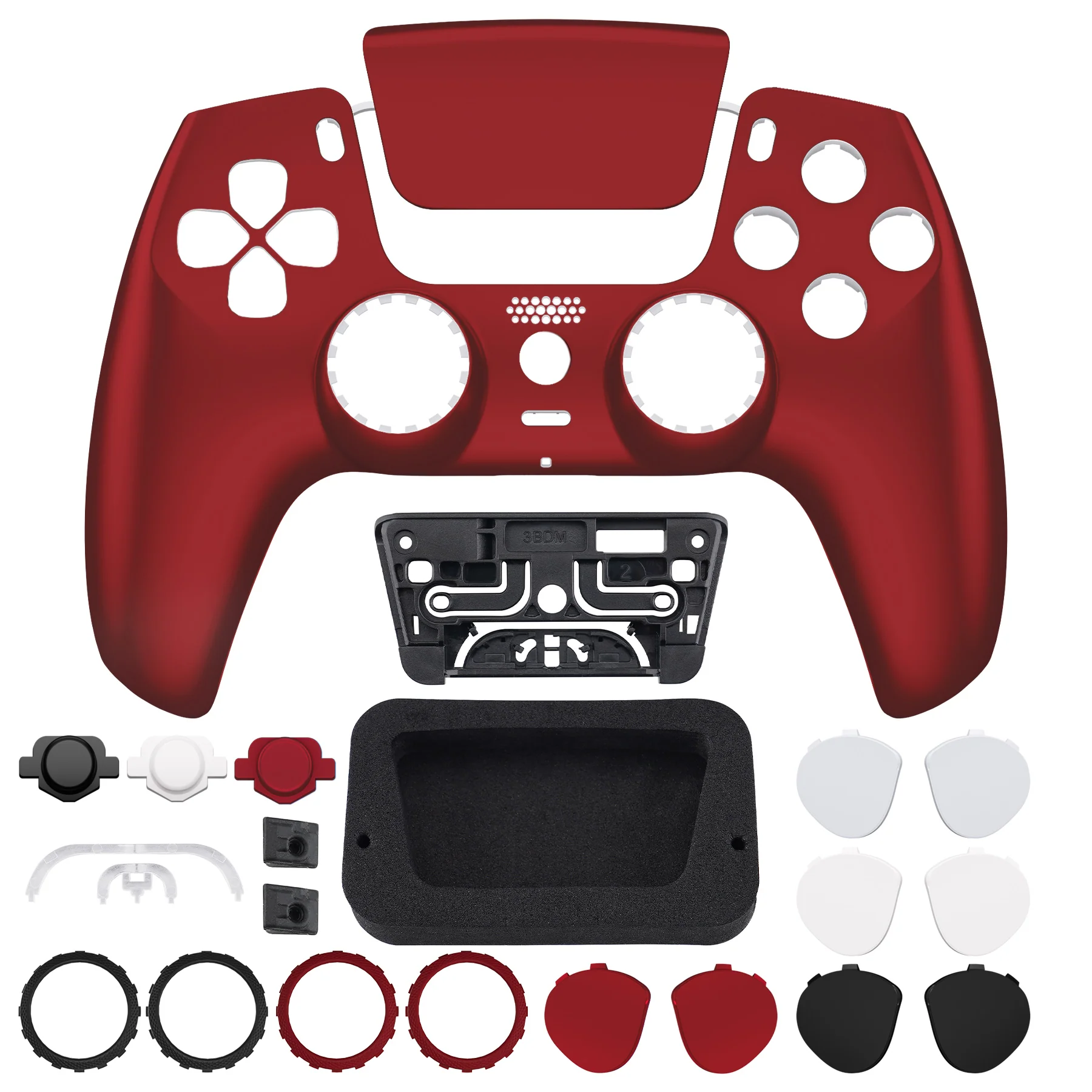 eXtremeRate LUNA Redesigned Replacement Front Shell with Touchpad Compatible with PS5 Controller BDM-010/020/030/040/050 - Scarlet Red - Image 4