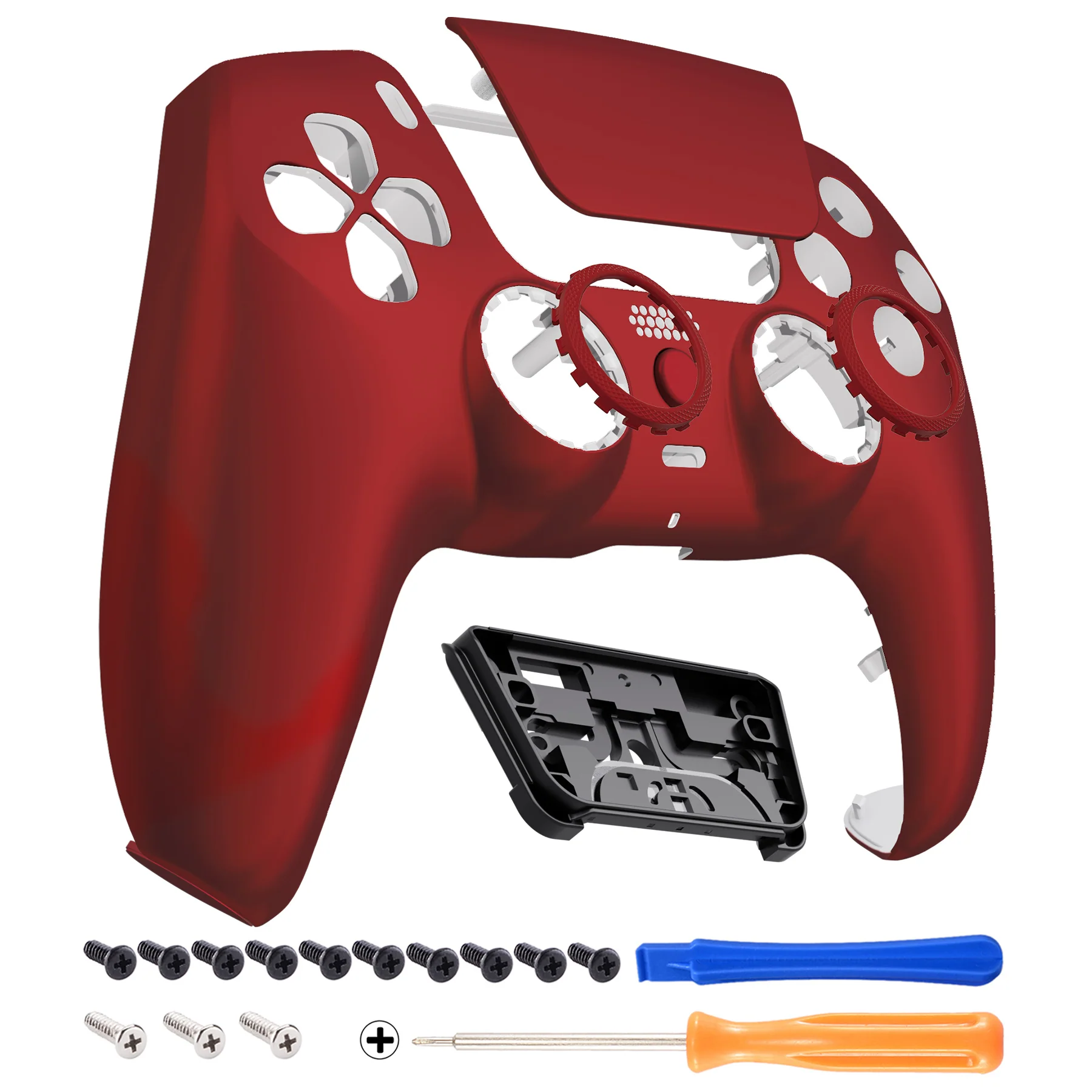 eXtremeRate LUNA Redesigned Replacement Front Shell with Touchpad Compatible with PS5 Controller BDM-010/020/030/040/050 - Scarlet Red - Image 8