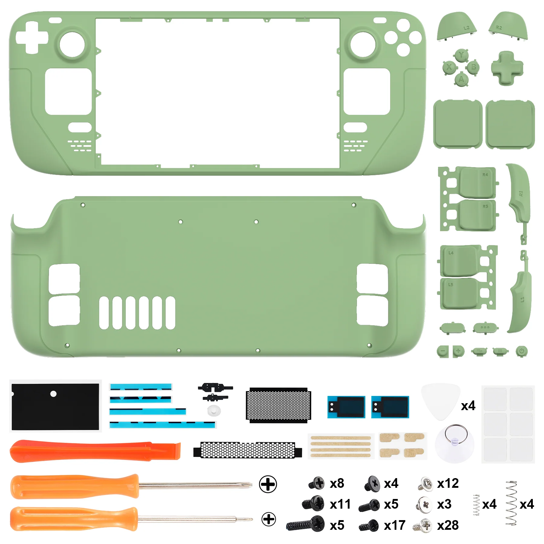 eXtremeRate Custom Full Set Shell with Buttons for Steam Deck LCD - Matcha Green - Image 4