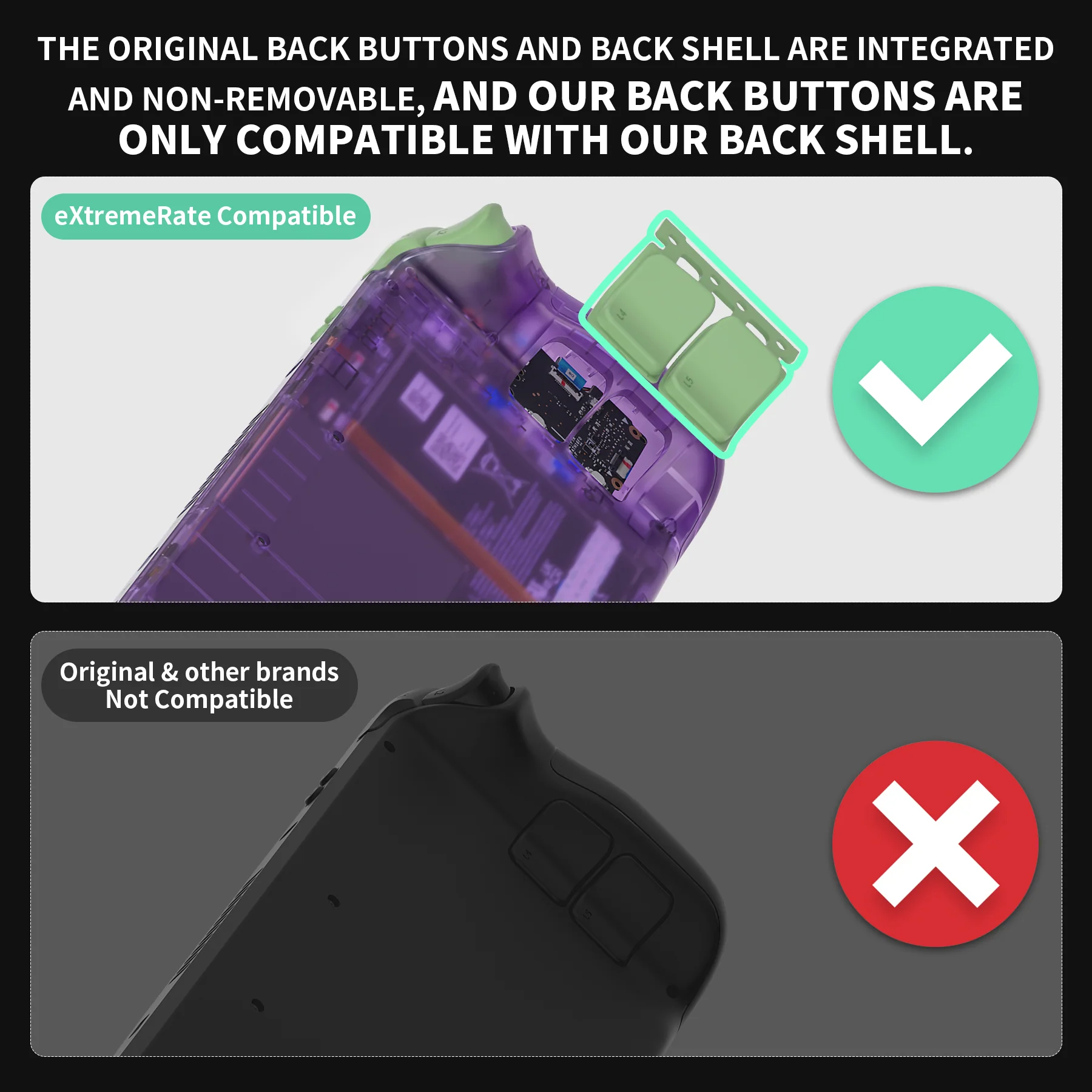 eXtremeRate Replacement Full Set Buttons for Steam Deck LCD - Matcha Green - Image 4