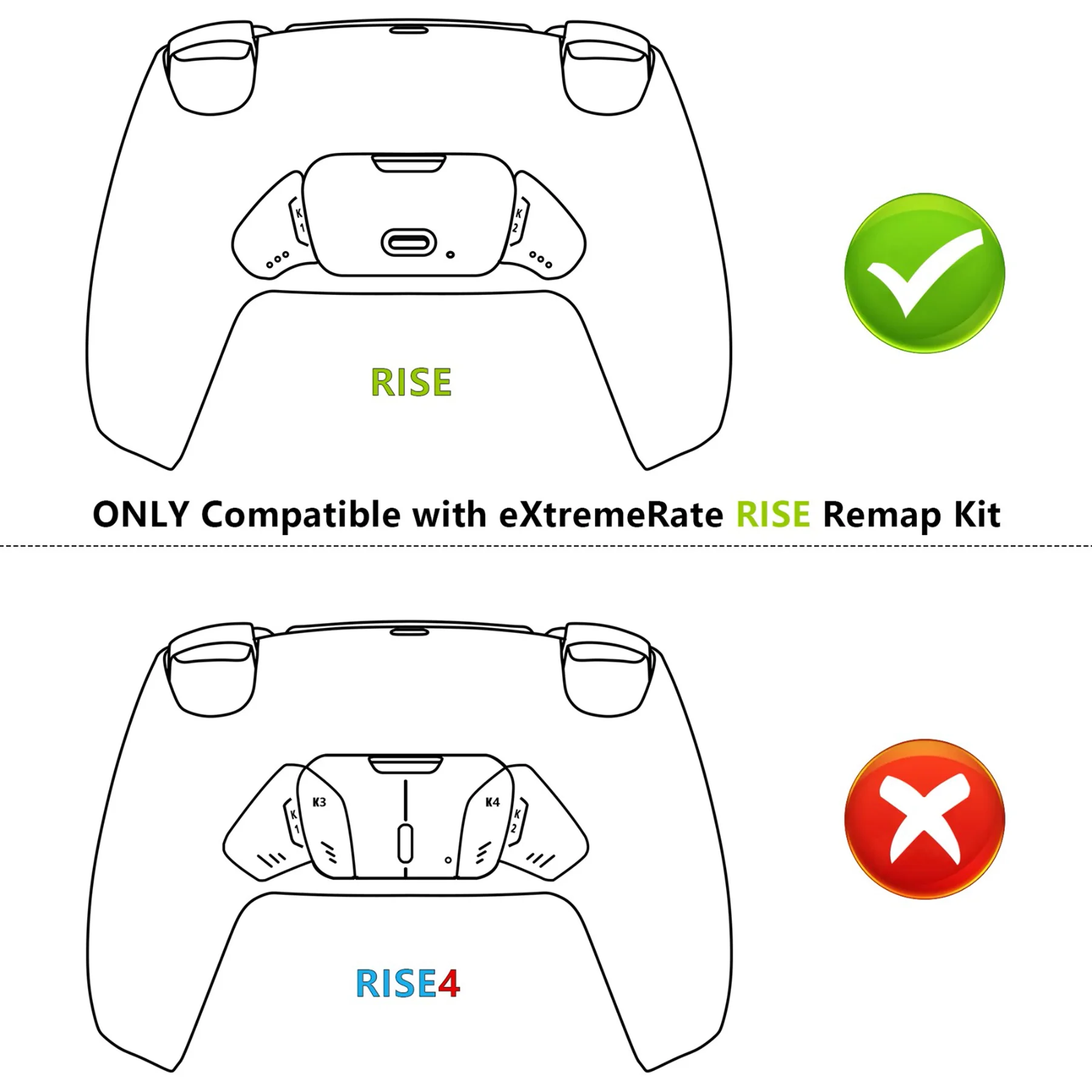 eXtremeRate Real Metal Buttons (RMB) Version Redesigned K1 K2 Back Buttons & Remap PCB Board for eXtremerate RISE Remap Kit, Compatible with PS5 Controller - Gold - Image 3