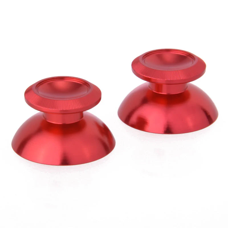 eXtremeRate Replacement Metal Thumbsticks Compatible with PS4 Controller - Red - Image 2