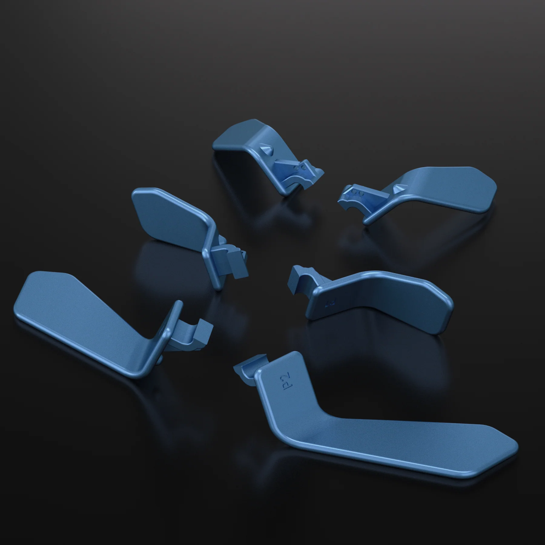 eXtremeRate 6 in 1 Metalic Replacement Interchangeable Swift Back Paddles for Xbox One Elite & Xbox Elite Series 2 & Elite 2 Core Controller - Neptune Blue - Image 6