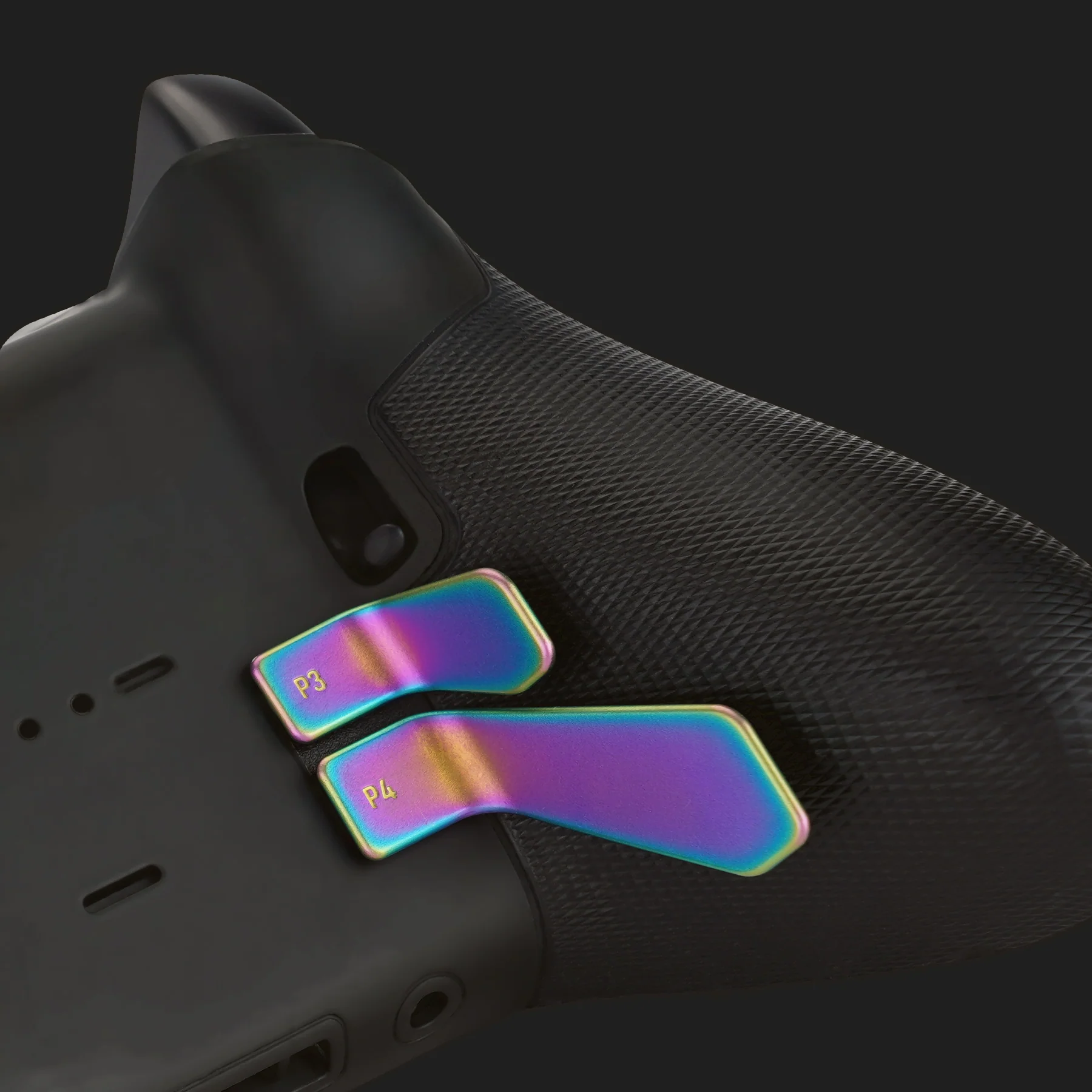 eXtremeRate 6 in 1 Metalic Replacement Interchangeable Swift Back Paddles for Xbox One Elite & Xbox Elite Series 2 & Elite 2 Core Controller - Rainbow Aura Blue & Purple - Image 10