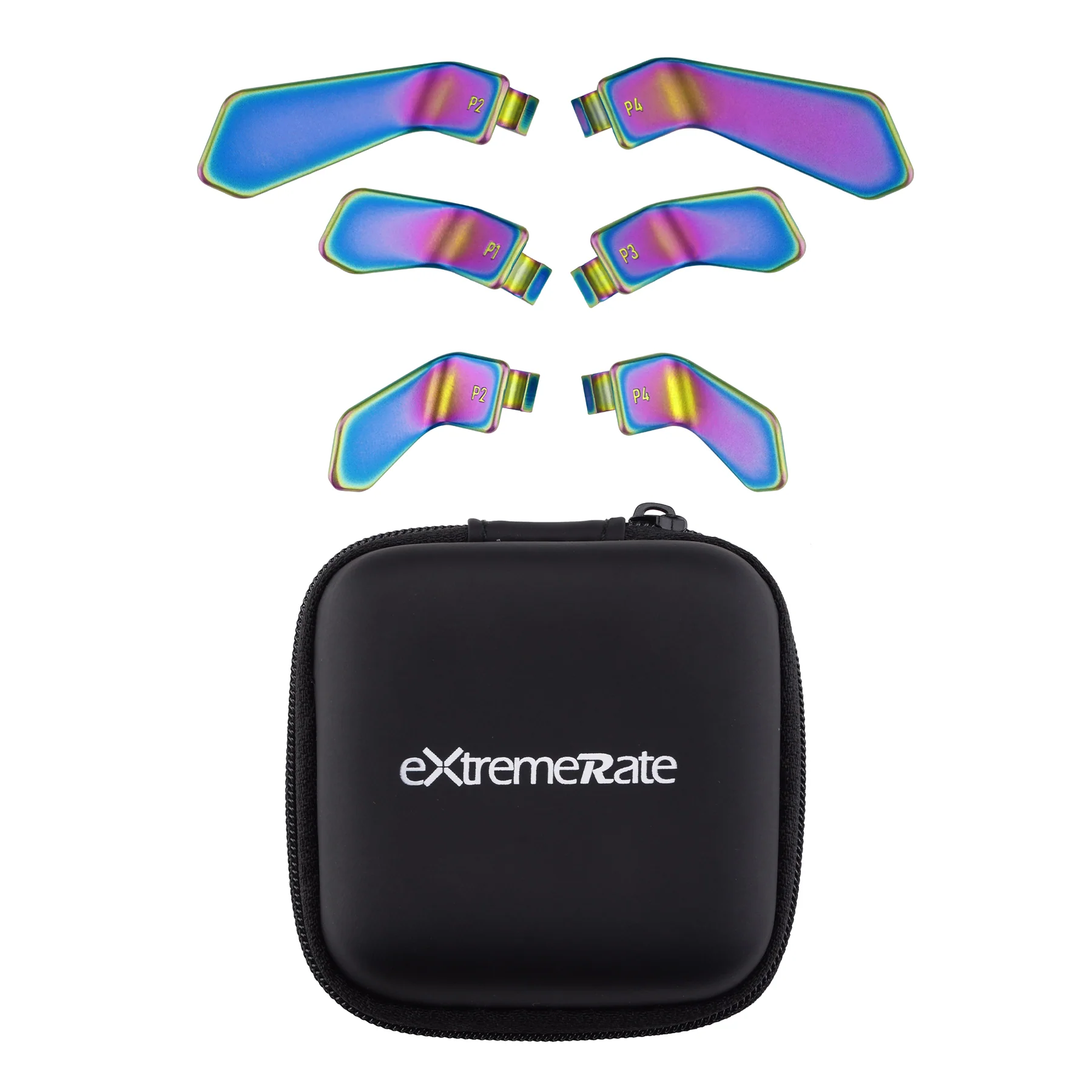 eXtremeRate 6 in 1 Metalic Replacement Interchangeable Swift Back Paddles for Xbox One Elite & Xbox Elite Series 2 & Elite 2 Core Controller - Rainbow Aura Blue & Purple - Image 12