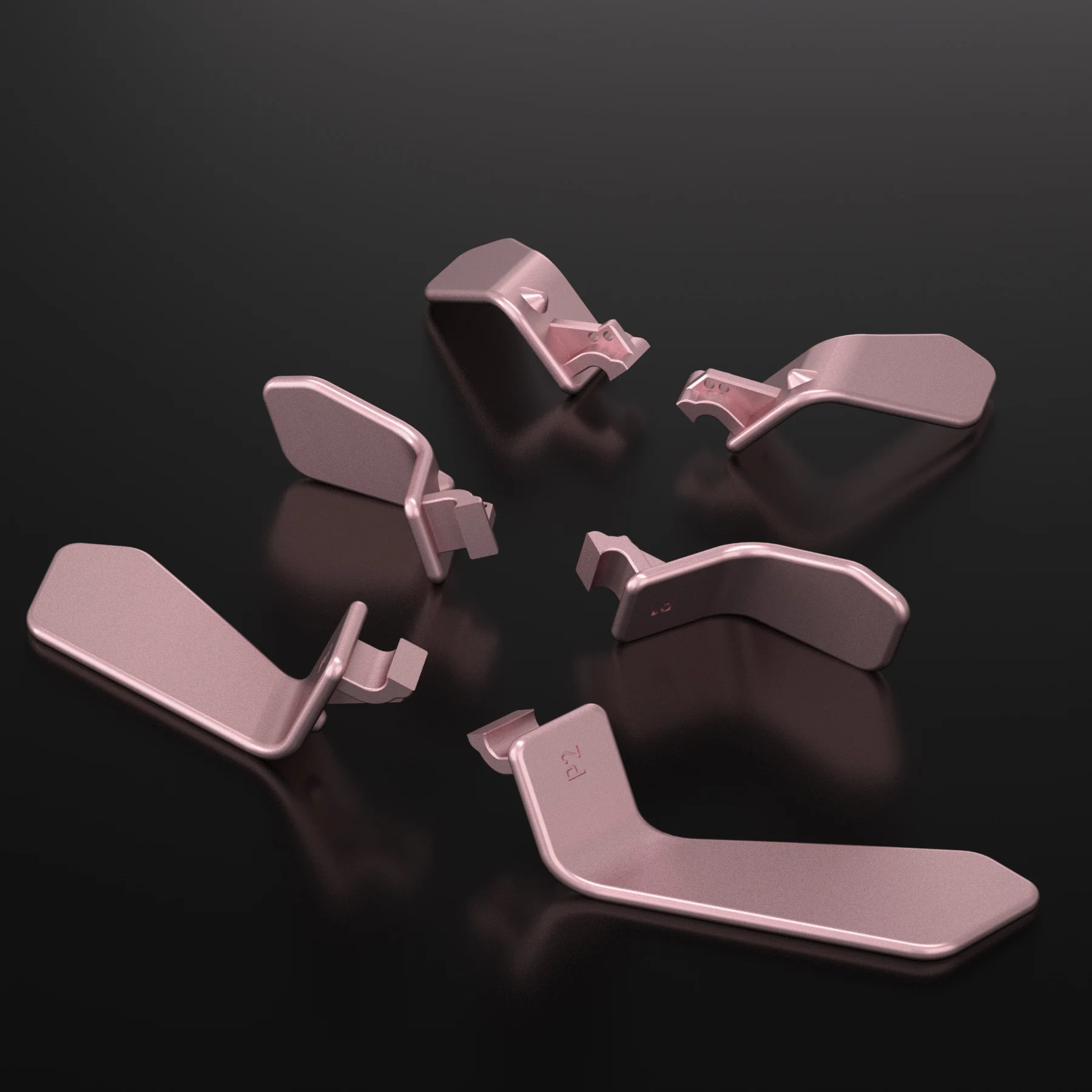 eXtremeRate 6 in 1 Metalic Replacement Interchangeable Swift Back Paddles for Xbox One Elite & Xbox Elite Series 2 & Elite 2 Core Controller - Rose Gold - Image 6