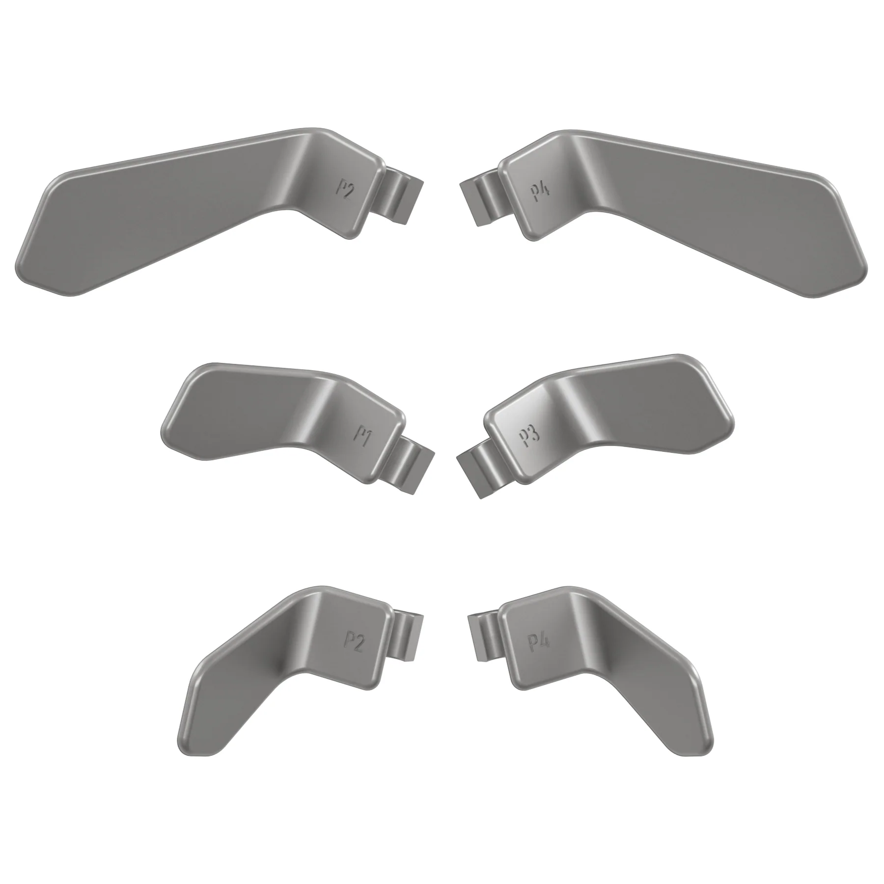 eXtremeRate 6 in 1 Metalic Replacement Interchangeable Swift Back Paddles for Xbox One Elite & Xbox Elite Series 2 & Elite 2 Core Controller - Silver - Image 2