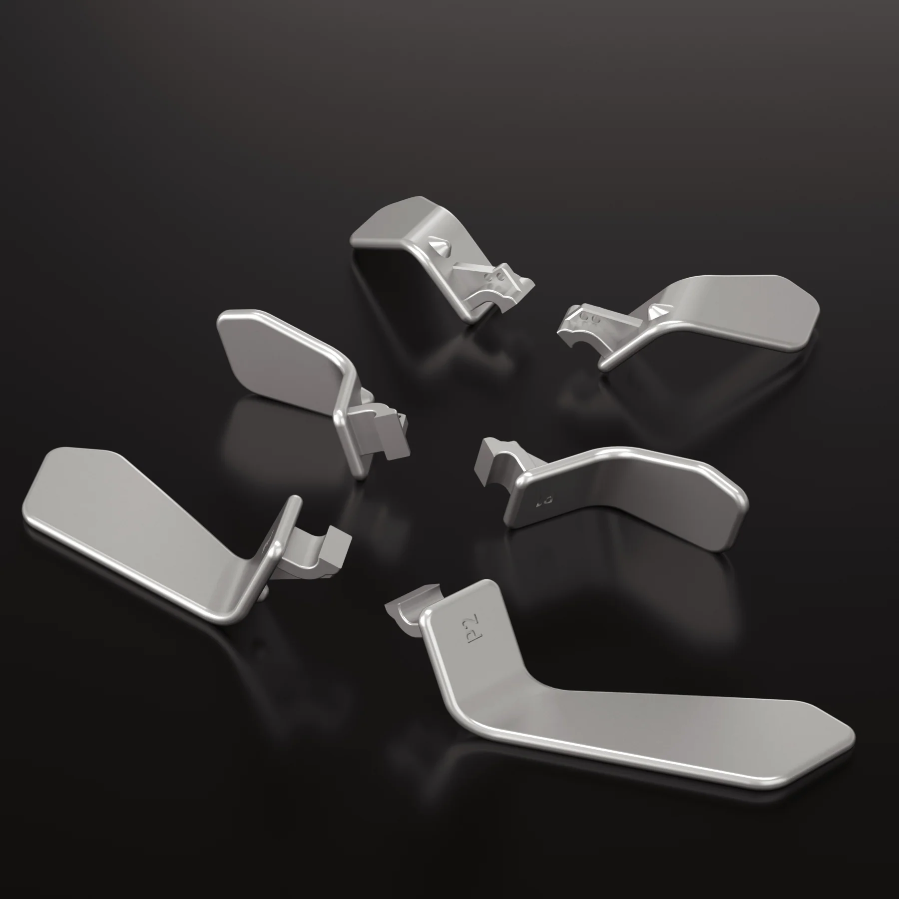 eXtremeRate 6 in 1 Metalic Replacement Interchangeable Swift Back Paddles for Xbox One Elite & Xbox Elite Series 2 & Elite 2 Core Controller - Silver - Image 6