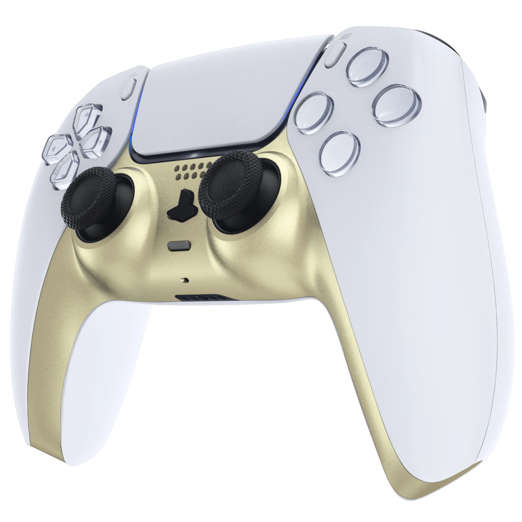 eXtremeRate Replacement Decorative Trim Shell with Accent Rings Compatible with PS5 Controller BDM-010/020/030/040/050 - Metallic Champagne Gold - Image 4