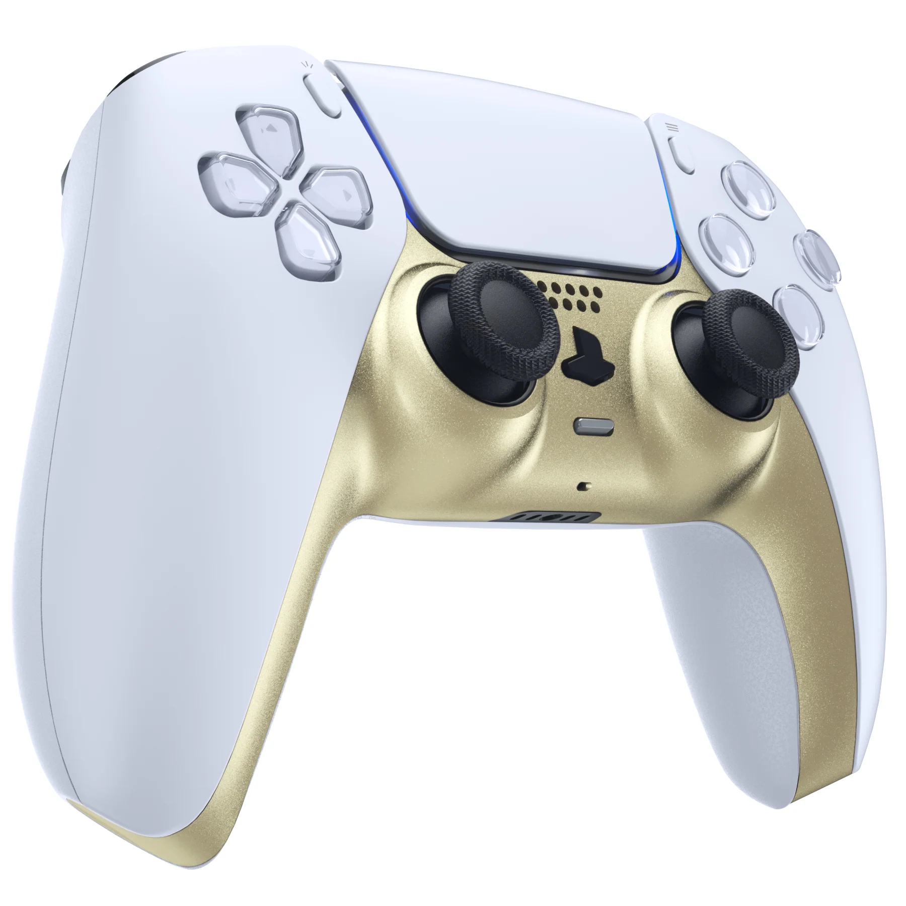 eXtremeRate Replacement Decorative Trim Shell with Accent Rings Compatible with PS5 Controller BDM-010/020/030/040/050 - Metallic Champagne Gold - Image 5