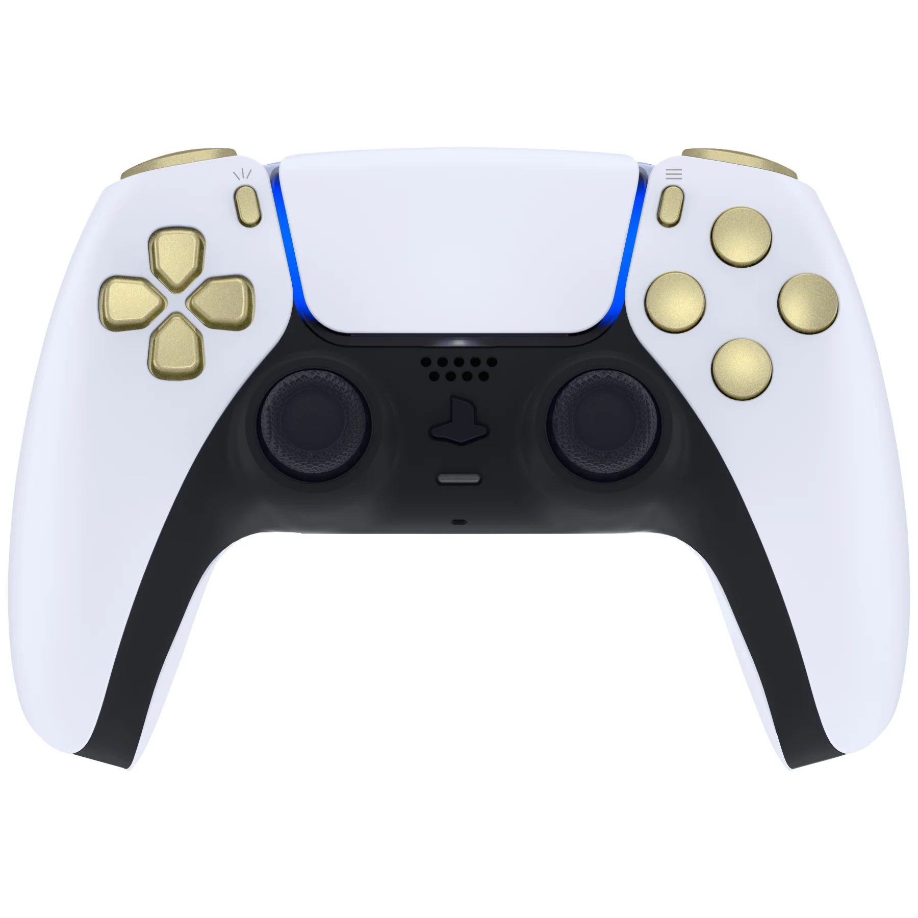 eXtremeRate Replacement Full Set Buttons Compatible with PS5 Controller BDM-030/040/050/060 - Metallic Champagne Gold - Image 4