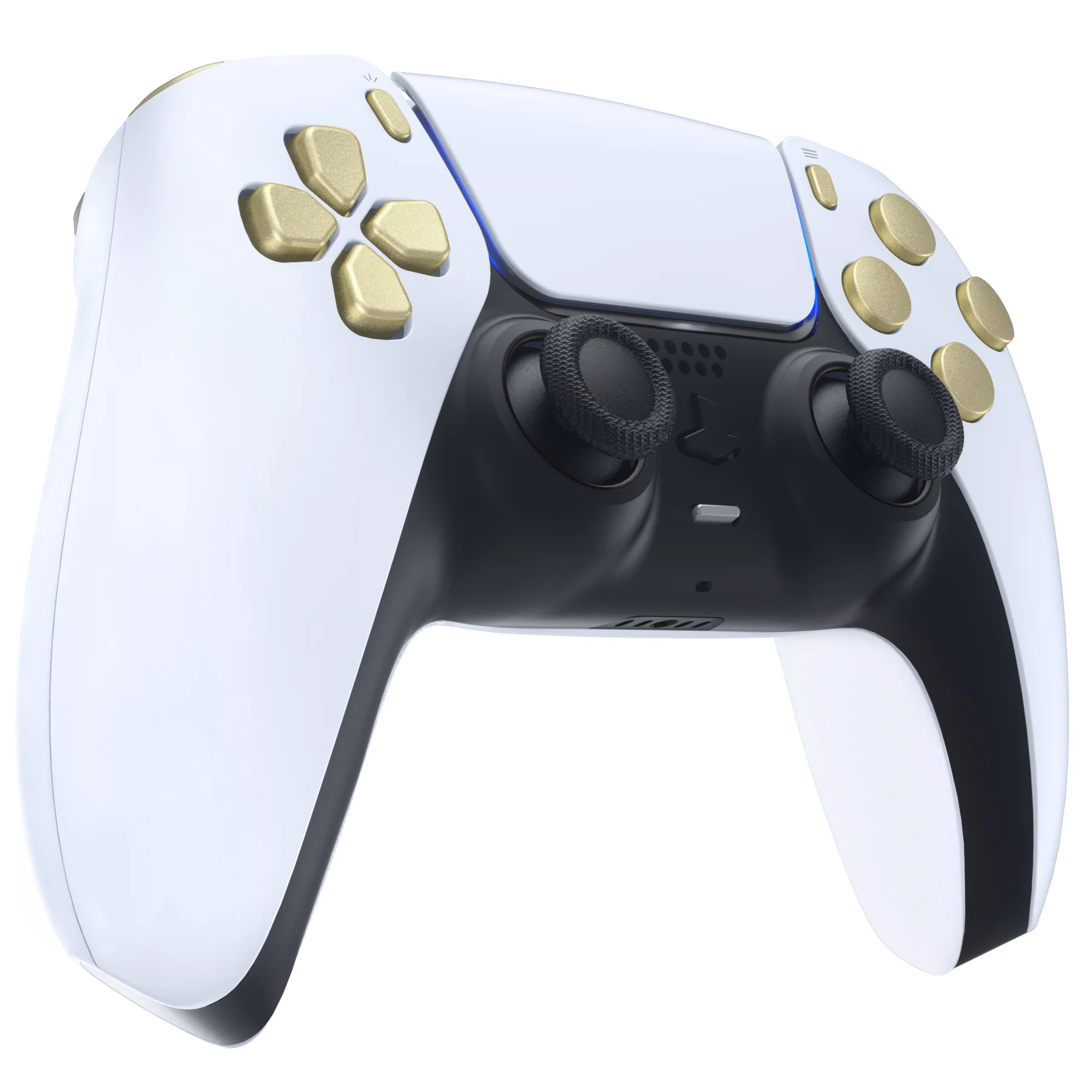 eXtremeRate Replacement Full Set Buttons Compatible with PS5 Controller BDM-030/040/050/060 - Metallic Champagne Gold - Image 6