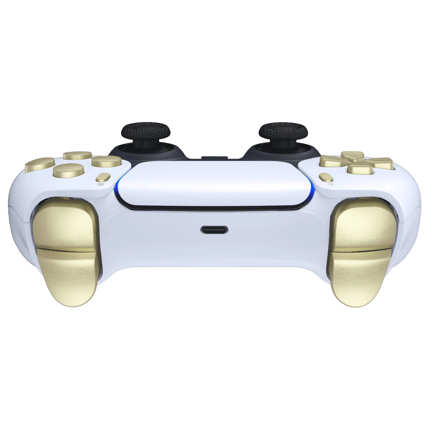 eXtremeRate Replacement Full Set Buttons Compatible with PS5 Controller BDM-030/040/050/060 - Metallic Champagne Gold - Image 8