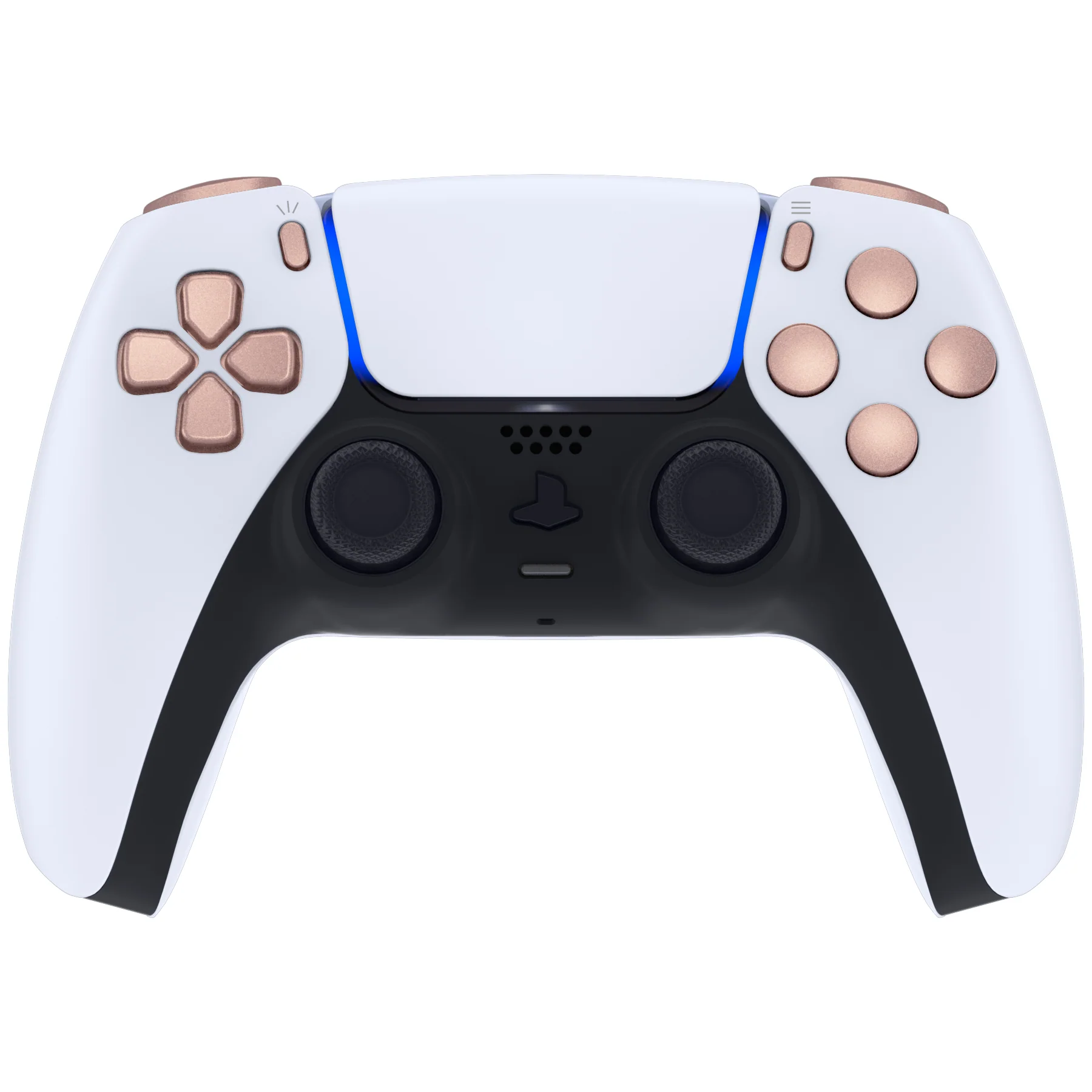 eXtremeRate Replacement Full Set Buttons Compatible with PS5 Controller BDM-030/040/050/060 - Metallic Rose Gold - Image 4