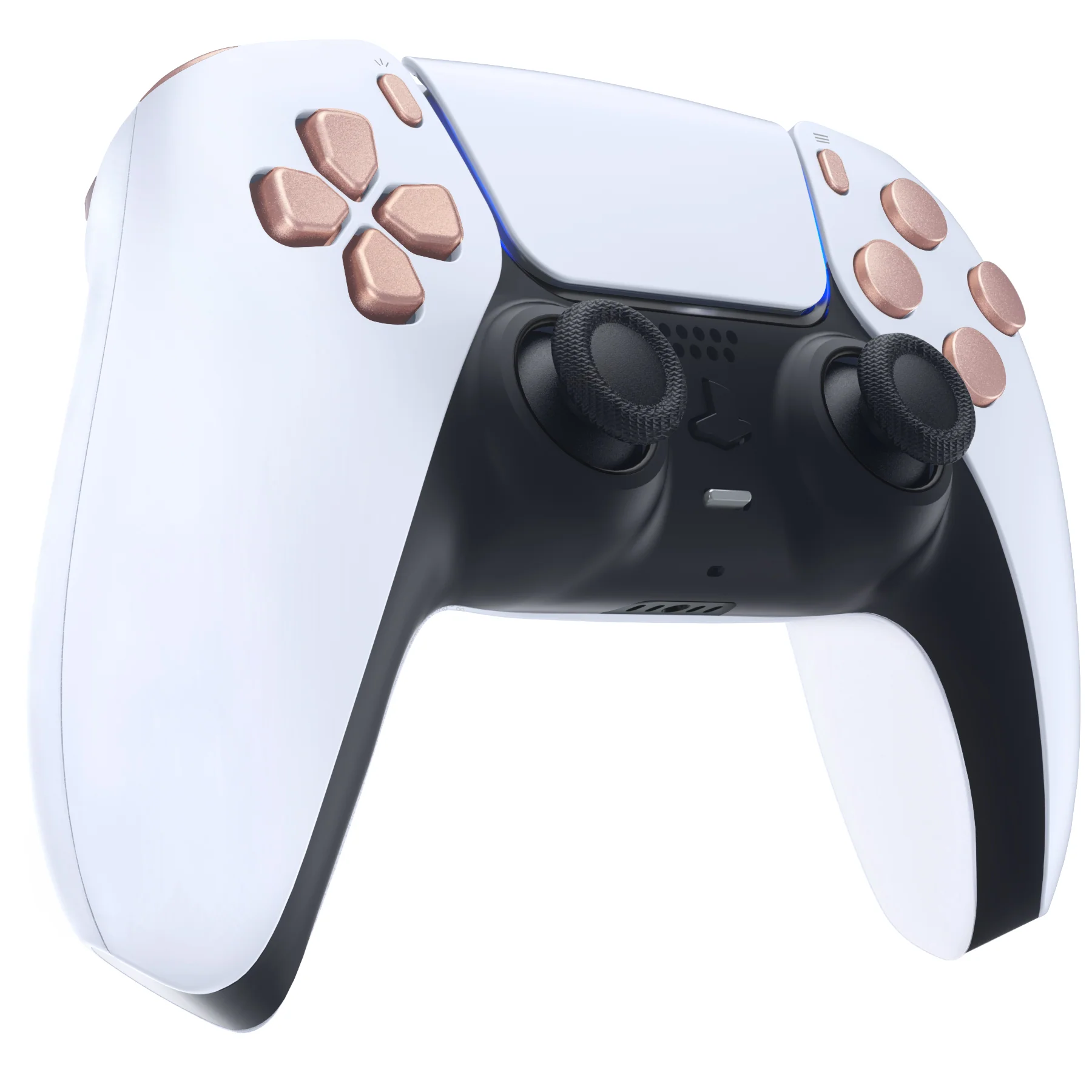 eXtremeRate Replacement Full Set Buttons Compatible with PS5 Controller BDM-030/040/050/060 - Metallic Rose Gold - Image 6