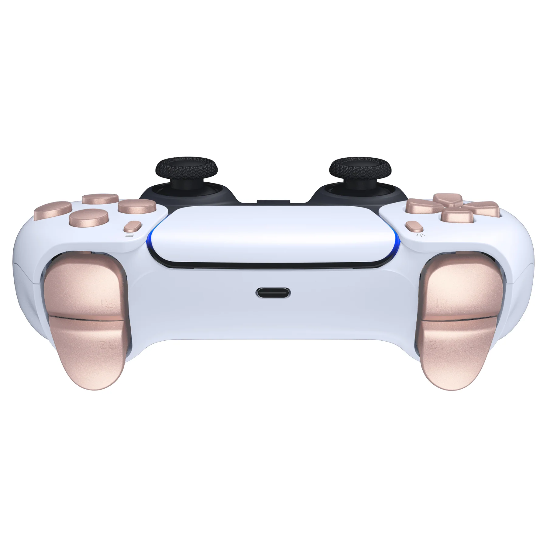 eXtremeRate Replacement Full Set Buttons Compatible with PS5 Controller BDM-030/040/050/060 - Metallic Rose Gold - Image 8