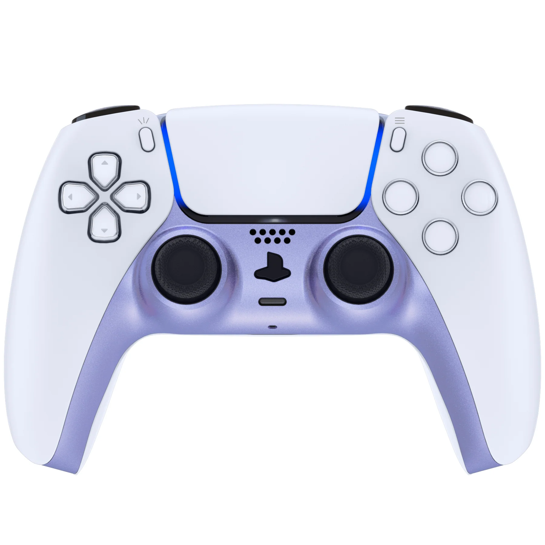 eXtremeRate Replacement Decorative Trim Shell with Accent Rings Compatible with PS5 Controller BDM-010/020/030/040/050 - Metallic Snowstorm Mauve - Image 2