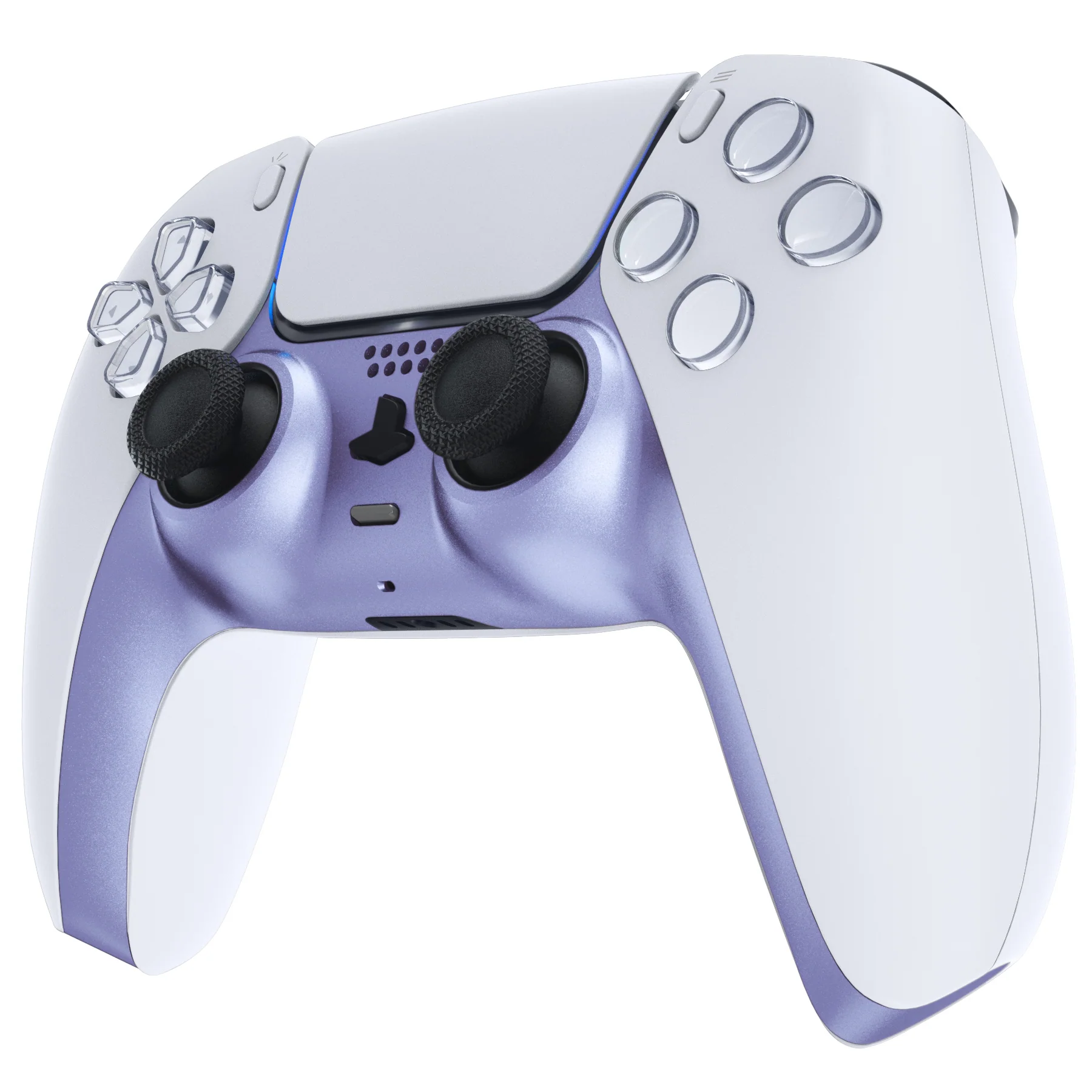 eXtremeRate Replacement Decorative Trim Shell with Accent Rings Compatible with PS5 Controller BDM-010/020/030/040/050 - Metallic Snowstorm Mauve - Image 4