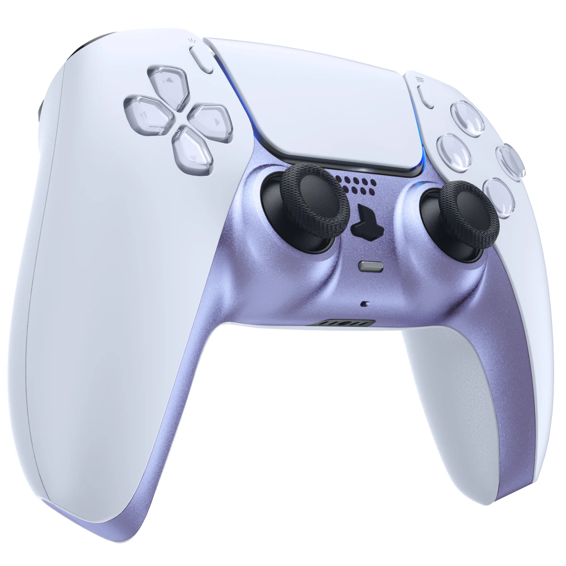 eXtremeRate Replacement Decorative Trim Shell with Accent Rings Compatible with PS5 Controller BDM-010/020/030/040/050 - Metallic Snowstorm Mauve - Image 5