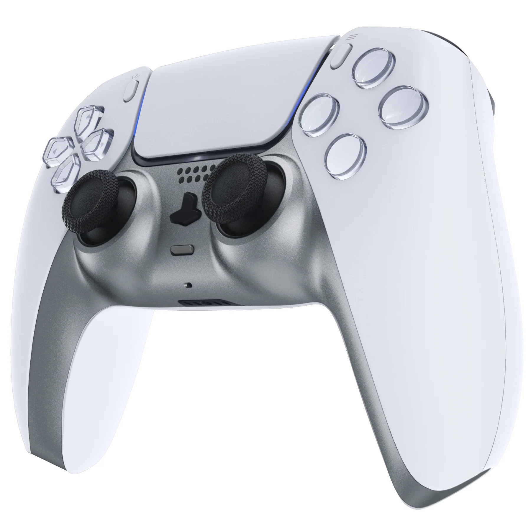 eXtremeRate Replacement Decorative Trim Shell with Accent Rings Compatible with PS5 Controller BDM-010/020/030/040/050 - Metallic Steel Gray - Image 4