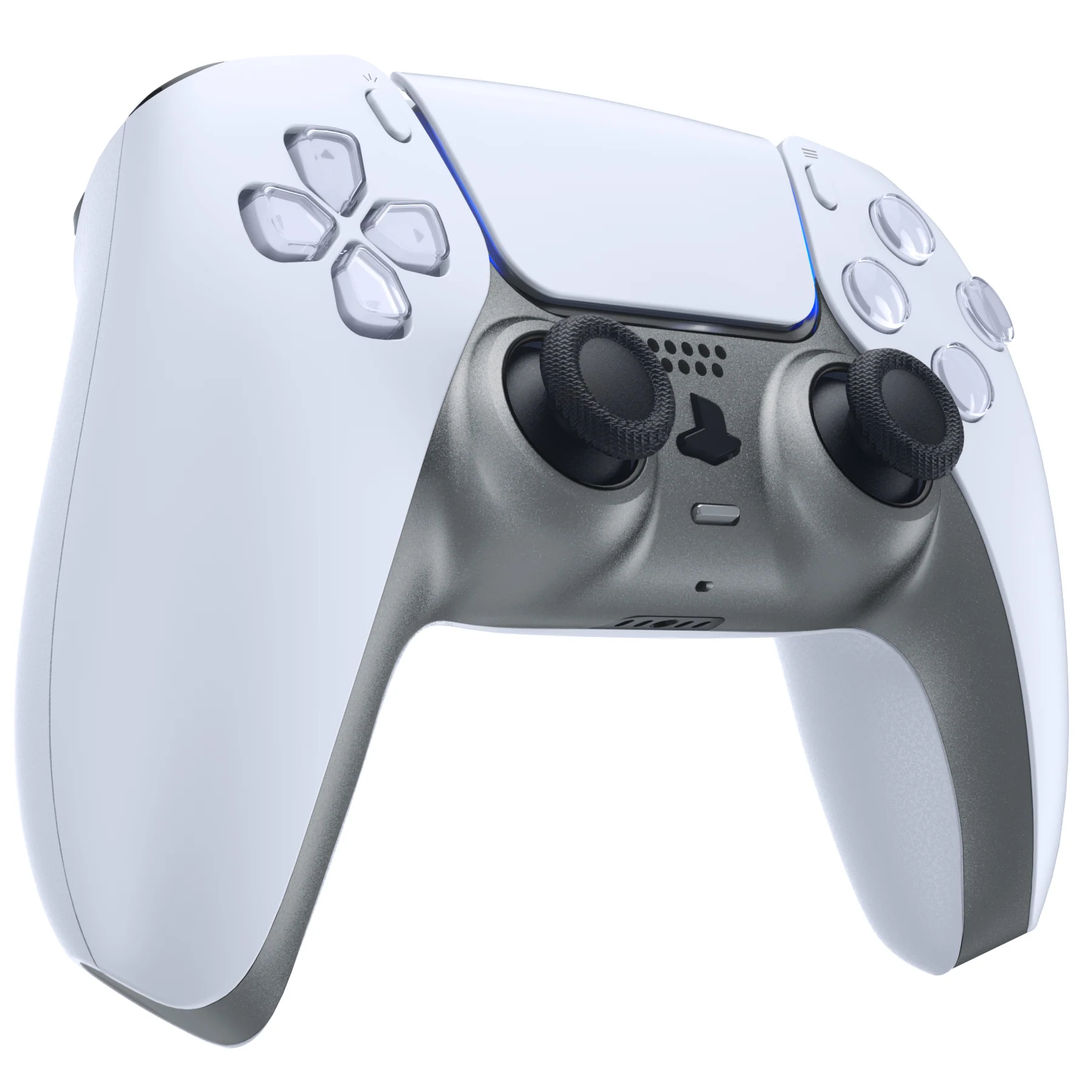 eXtremeRate Replacement Decorative Trim Shell with Accent Rings Compatible with PS5 Controller BDM-010/020/030/040/050 - Metallic Steel Gray - Image 5