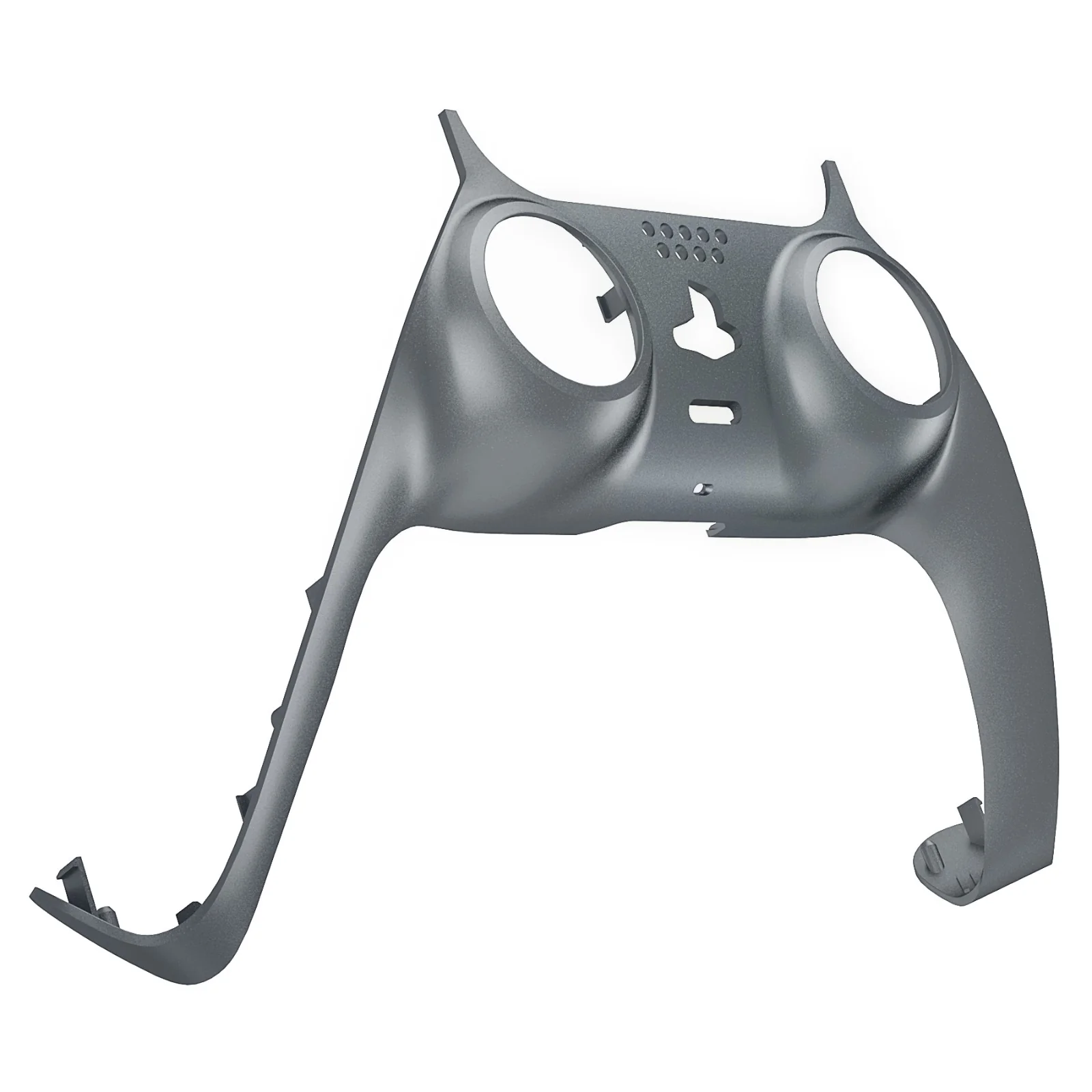 eXtremeRate Replacement Decorative Trim Shell with Accent Rings Compatible with PS5 Controller BDM-010/020/030/040/050 - Metallic Steel Gray - Image 9