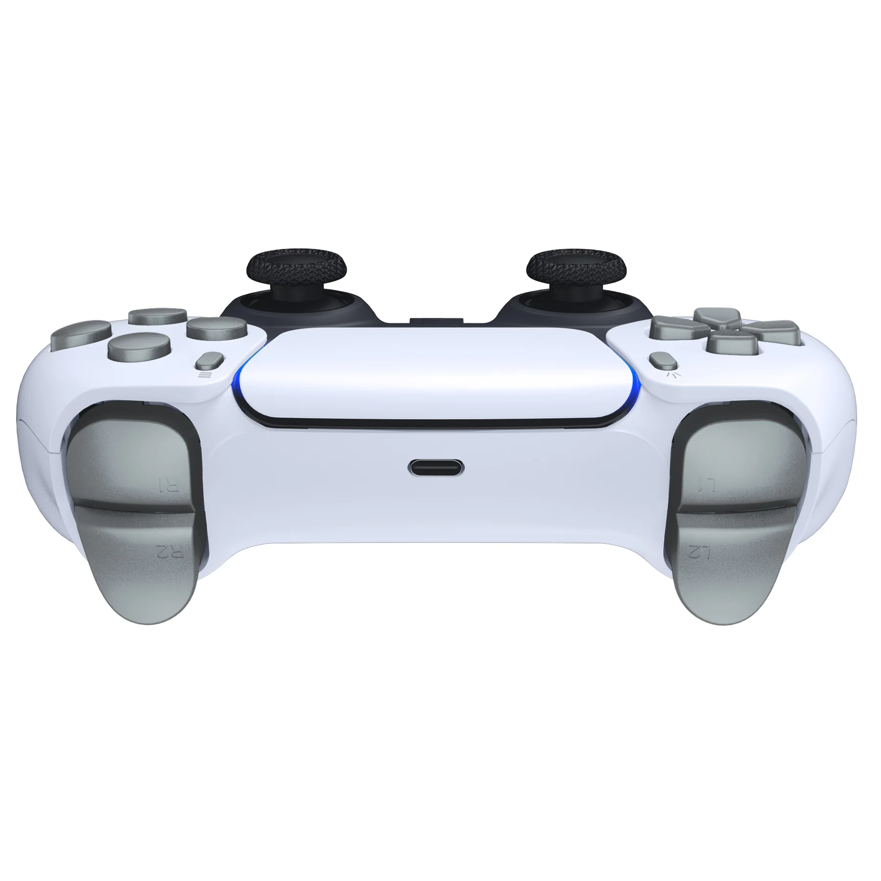 eXtremeRate Replacement Full Set Buttons Compatible with PS5 Controller BDM-010/020 - Metallic Steel Gray - Image 7