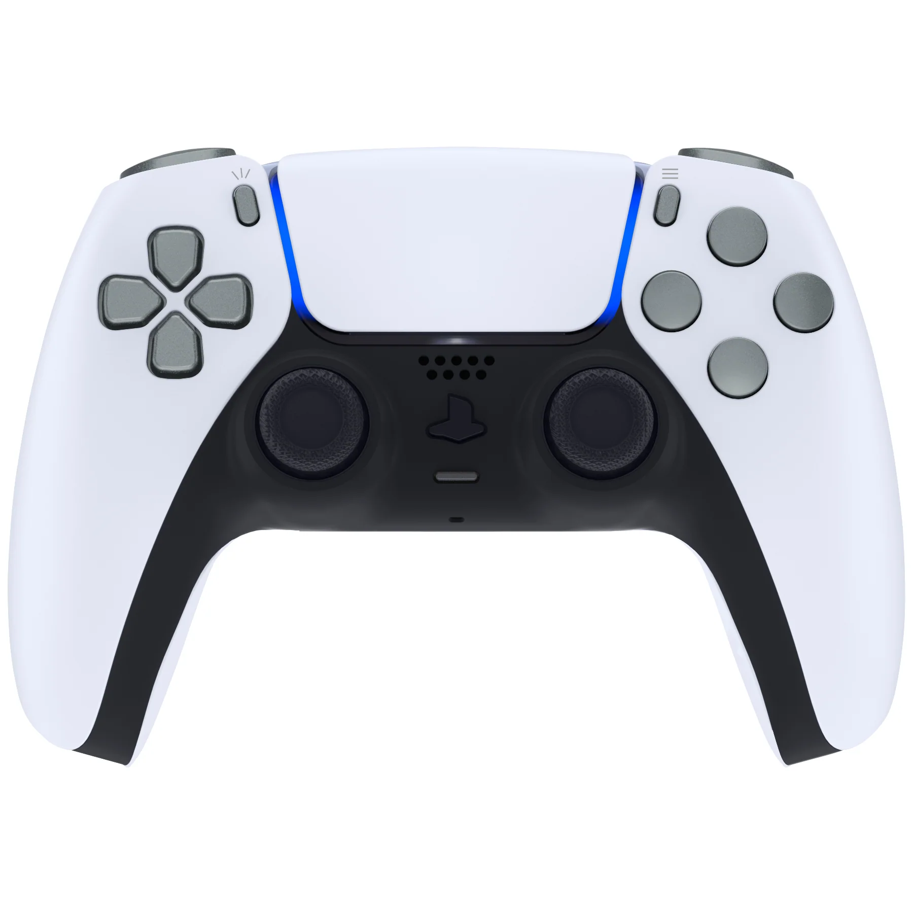 eXtremeRate Replacement Full Set Buttons Compatible with PS5 Controller BDM-030/040/050/060 - Metallic Steel Gray - Image 4