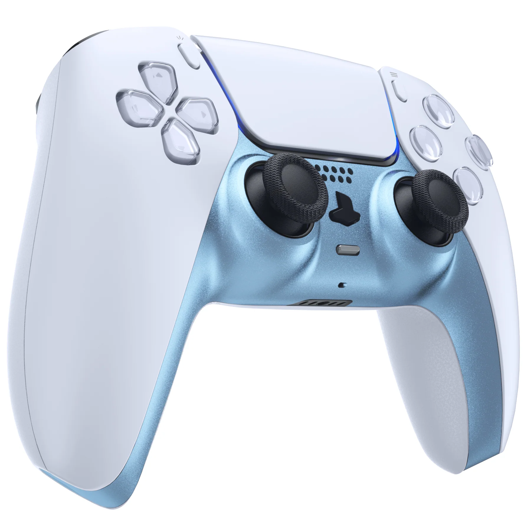 eXtremeRate Replacement Decorative Trim Shell with Accent Rings Compatible with PS5 Controller BDM-010/020/030/040/050 - Metallic Titanium Blue - Image 5