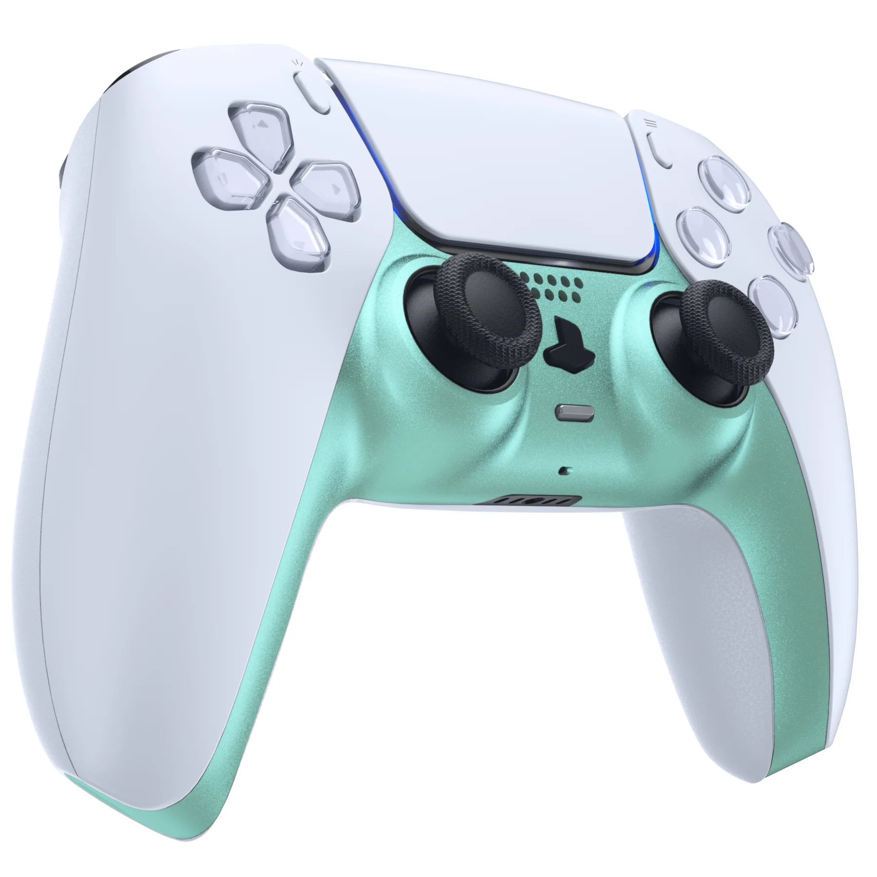 eXtremeRate Replacement Decorative Trim Shell with Accent Rings Compatible with PS5 Controller BDM-010/020/030/040/050 - Metallic Vista Green - Image 5