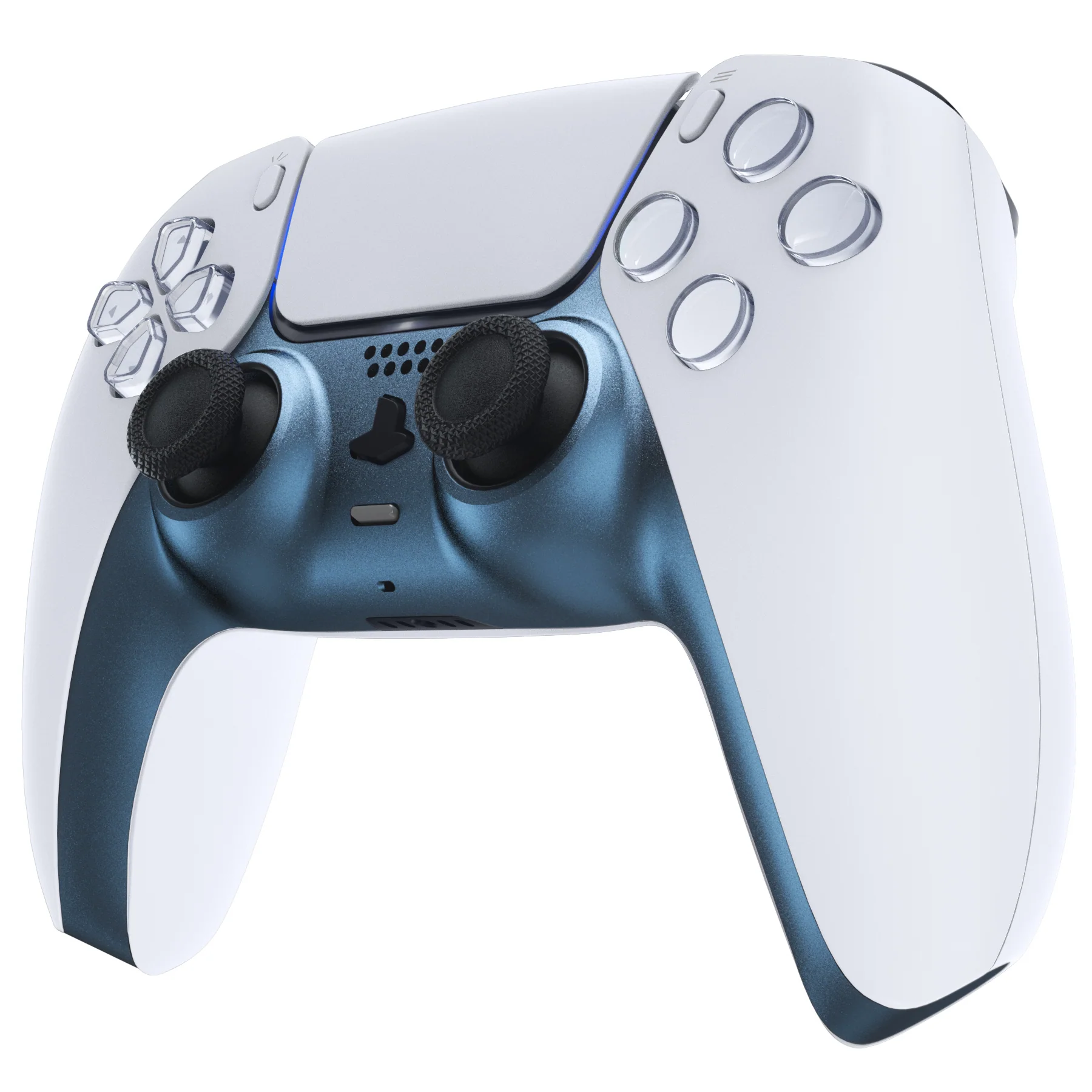 eXtremeRate Replacement Decorative Trim Shell with Accent Rings Compatible with PS5 Controller BDM-010/020/030/040/050 - Metallic Regal Blue - Image 4