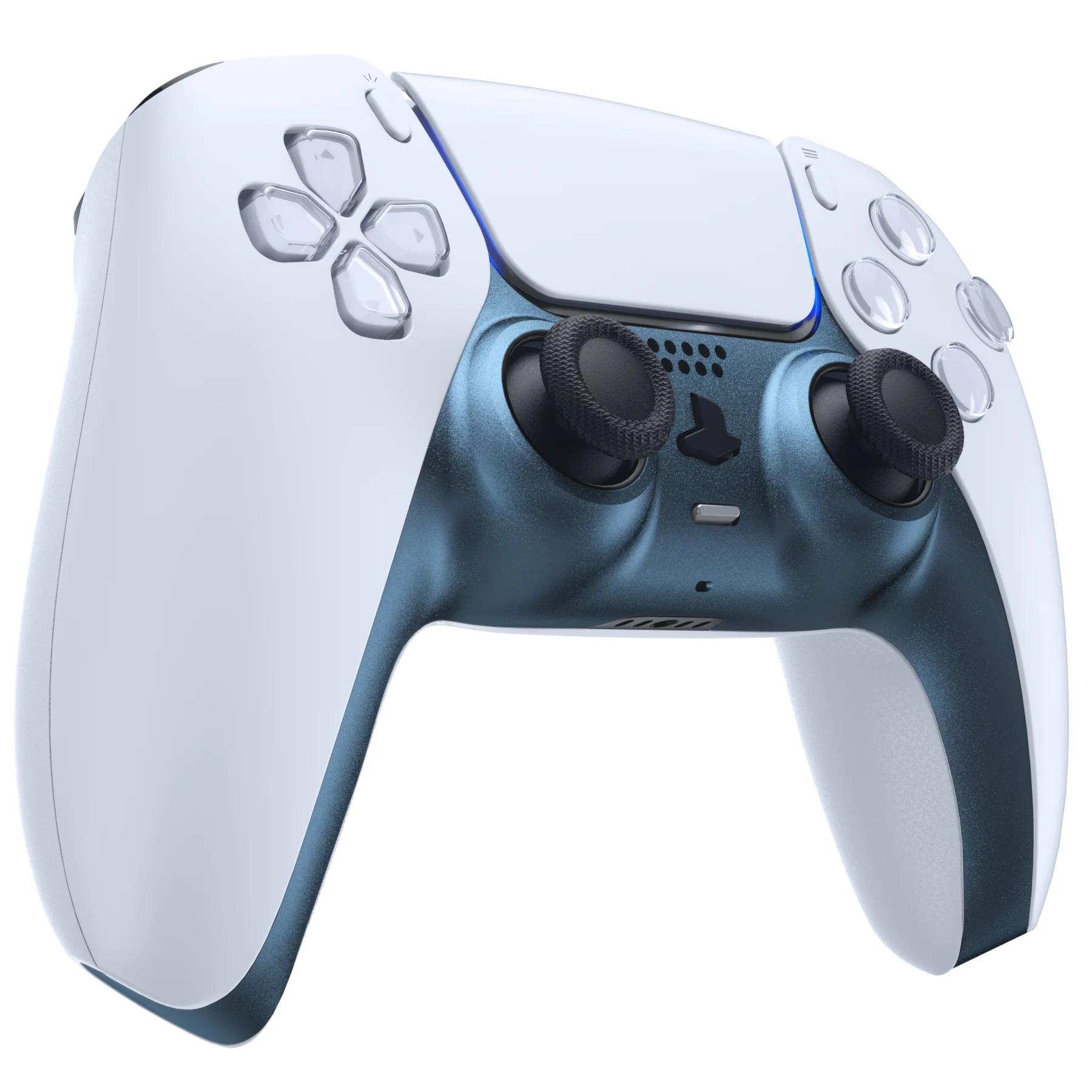 eXtremeRate Replacement Decorative Trim Shell with Accent Rings Compatible with PS5 Controller BDM-010/020/030/040/050 - Metallic Regal Blue - Image 5