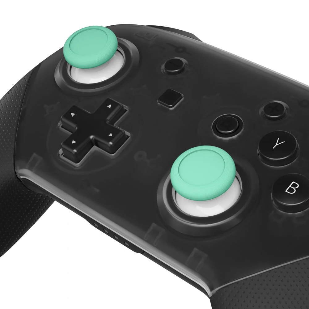 eXtremeRate Replacement Dual-color 3D Joystick Thumbsticks for Nintendo Switch Pro Controller - Mint Green & White - Image 2