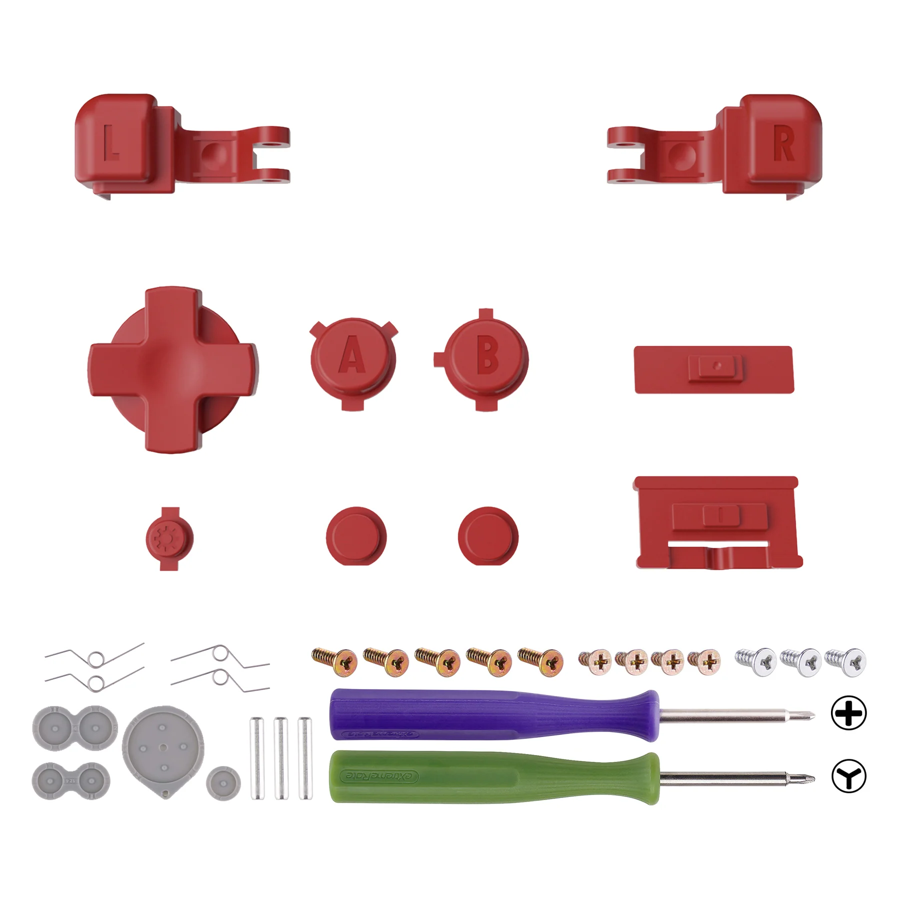 eXtremeRate Custom Replacement Full Set Buttons for Gameboy Advance SP GBA SP Console - Monster Red - Image 2