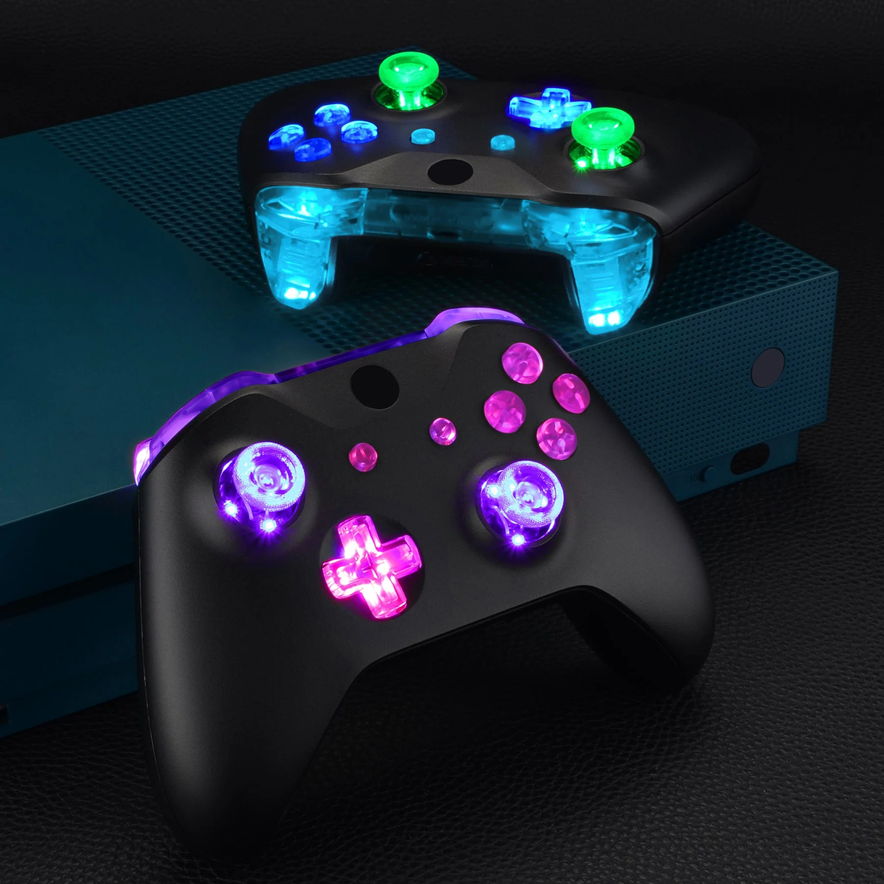 eXtremeRate Multi-Colors Luminated Buttons DTFS (DTF 2.0) LED Kit for Xbox One X & S Controller - Clear - Image 10