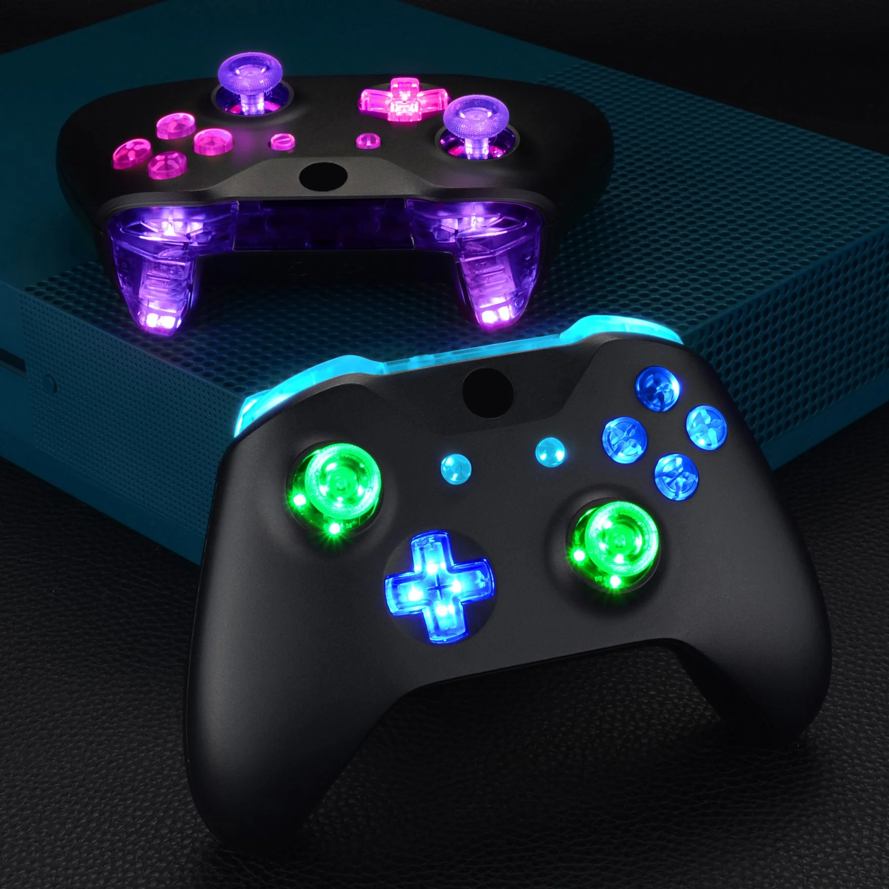 eXtremeRate Multi-Colors Luminated Buttons DTFS (DTF 2.0) LED Kit for Xbox One X & S Controller - Clear - Image 9