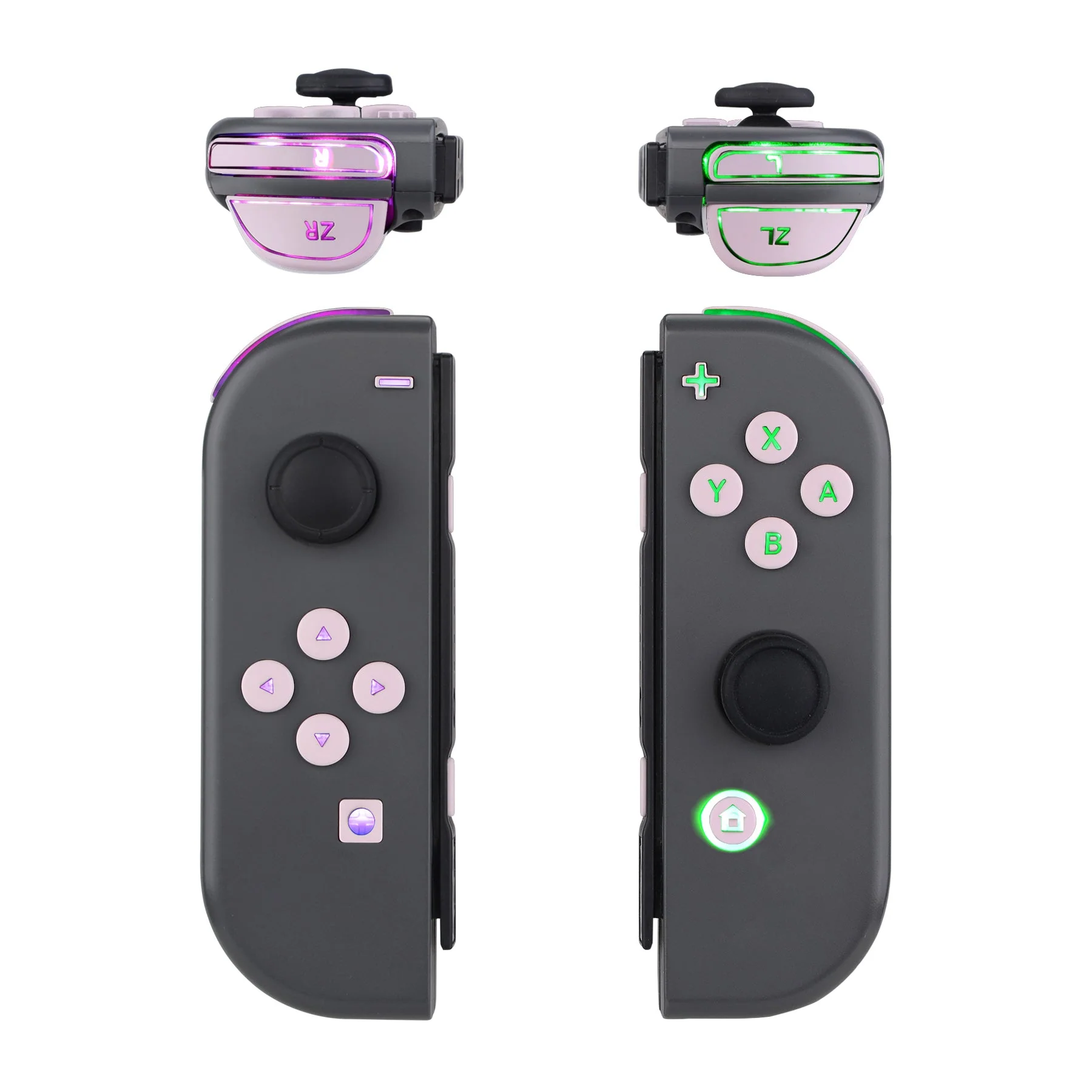 eXtremeRate Multi-Colors Luminated Buttons DFS LED Kit for NS Switch  & Switch OLED Model Joycon - Cherry Blossoms Pink - Image 2