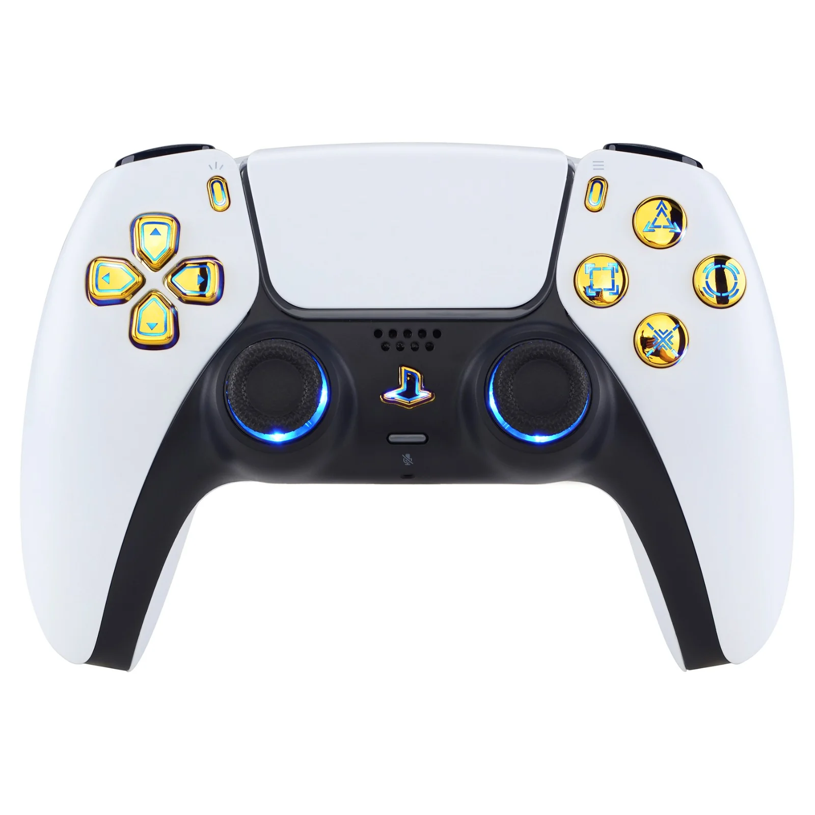 eXtremeRate Multi-Colors Luminated Buttons DTF V3 LED Kit for PS5 Controlle BDM-010/020 - Chrome Gold - Image 2